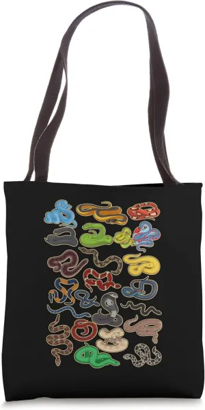 Kawaii Snake Collage Cute Reptile Tote Bag