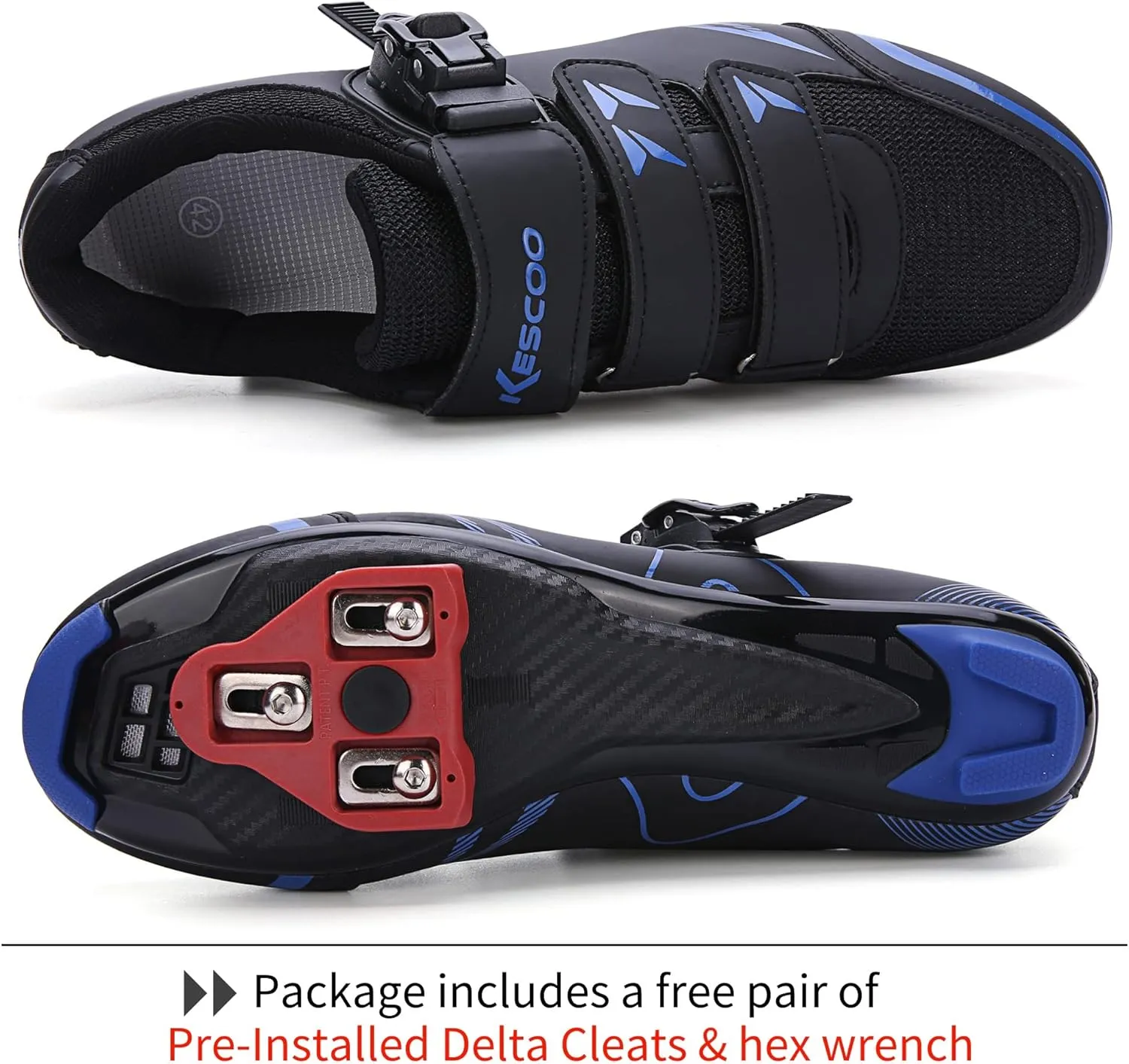 KESCOO Mens Womens Cycling Shoes Compatible with Peloton Bike Shoes and Delta Cleats Pre-Installed, Clip in Road Bike Riding Racing Biking Shoes Perfect for Indoor Outdoor
