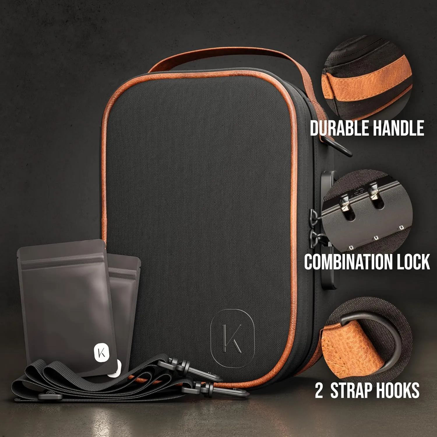 KIBAGA Discrete Smell Proof Odorless Bag With Easy Use Combination Lock - The Perfect Stash Container, Medicine Box And Storage Case For Your Accessories That Blocks Out Smells And Strong Odors