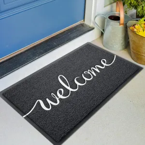 KILOCOCO Welcome Mat, Door Mat Outdoor Doormat Non-Slip Front Door Mats for Entrance, Easy Clean Indoor Floor Mats for Garage, Yard, Patio, High Traffic Areas Outside Rug for Home 24"x36" Black