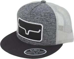 Kimes Ranch Unisex Banner Ventilated Trucker Adjustable Snapback High-Profile Flat Bill Logo Cap/Grey Heather