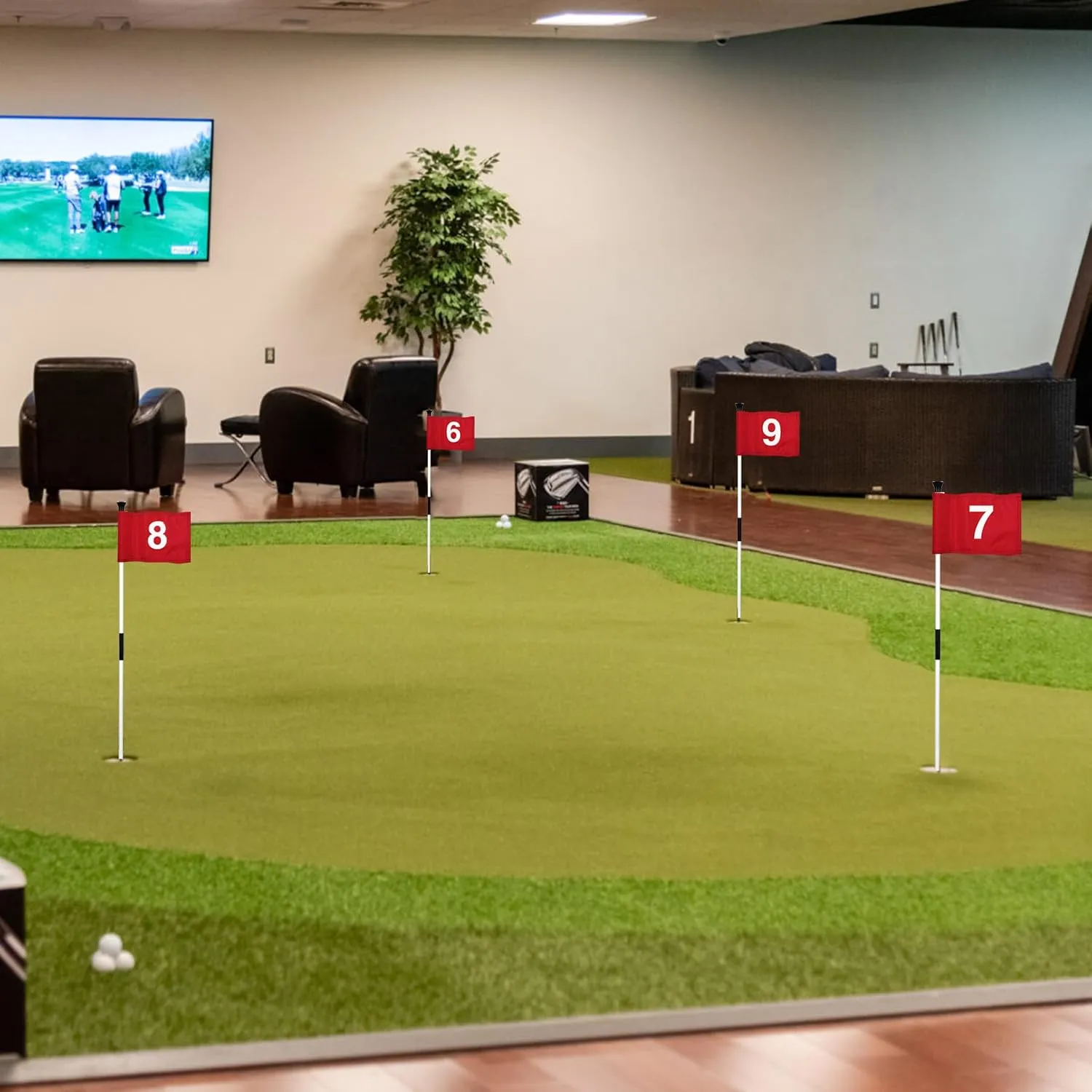KINGTOP Numbered Golf Flag All 8x6 Inch – Upgraded Dual-Layer 420D Nylon, Double Sided Printing, Tube Inserted – Mini Practice Putting Green Flags for Yard