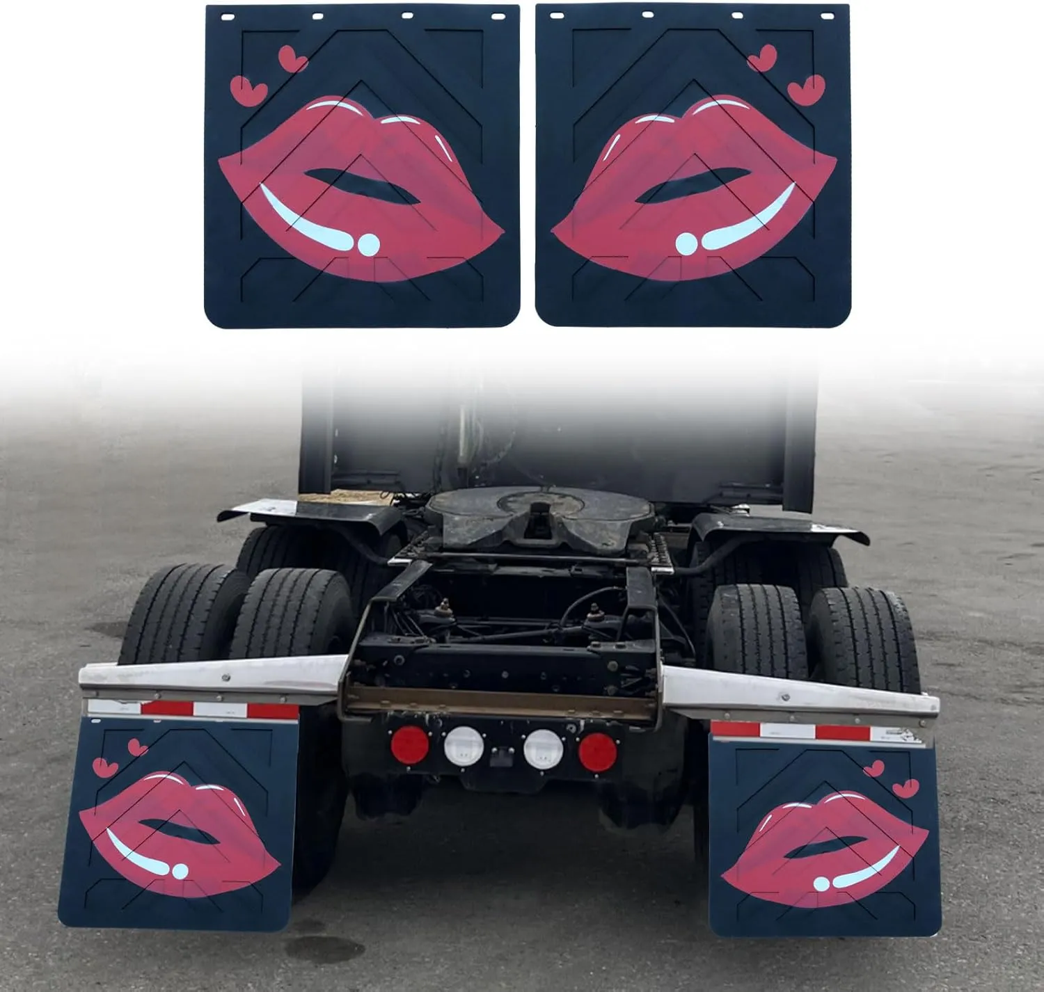Kiss Mud Flaps for Semi Trucks Tractor Trailer Heavy Duty PVC Polymer Rubber Mudflaps Oversized Splash Guard, 24 x 24Inch, 2PCS