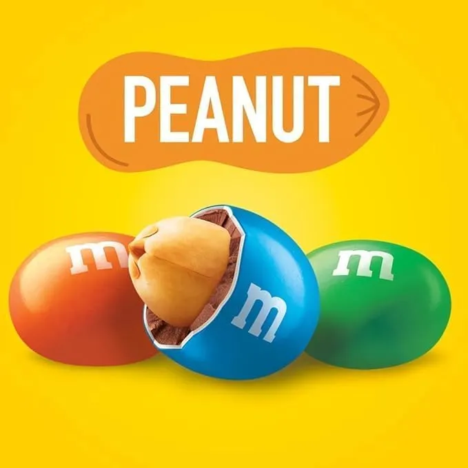 Klub Bulk Peanut M&Ms-1.5 lbs Chocolate Coated Peanut Candy Dipped American Candy Bulk Pantry Party Size Resealable Wholesale Bag (24 Oz)