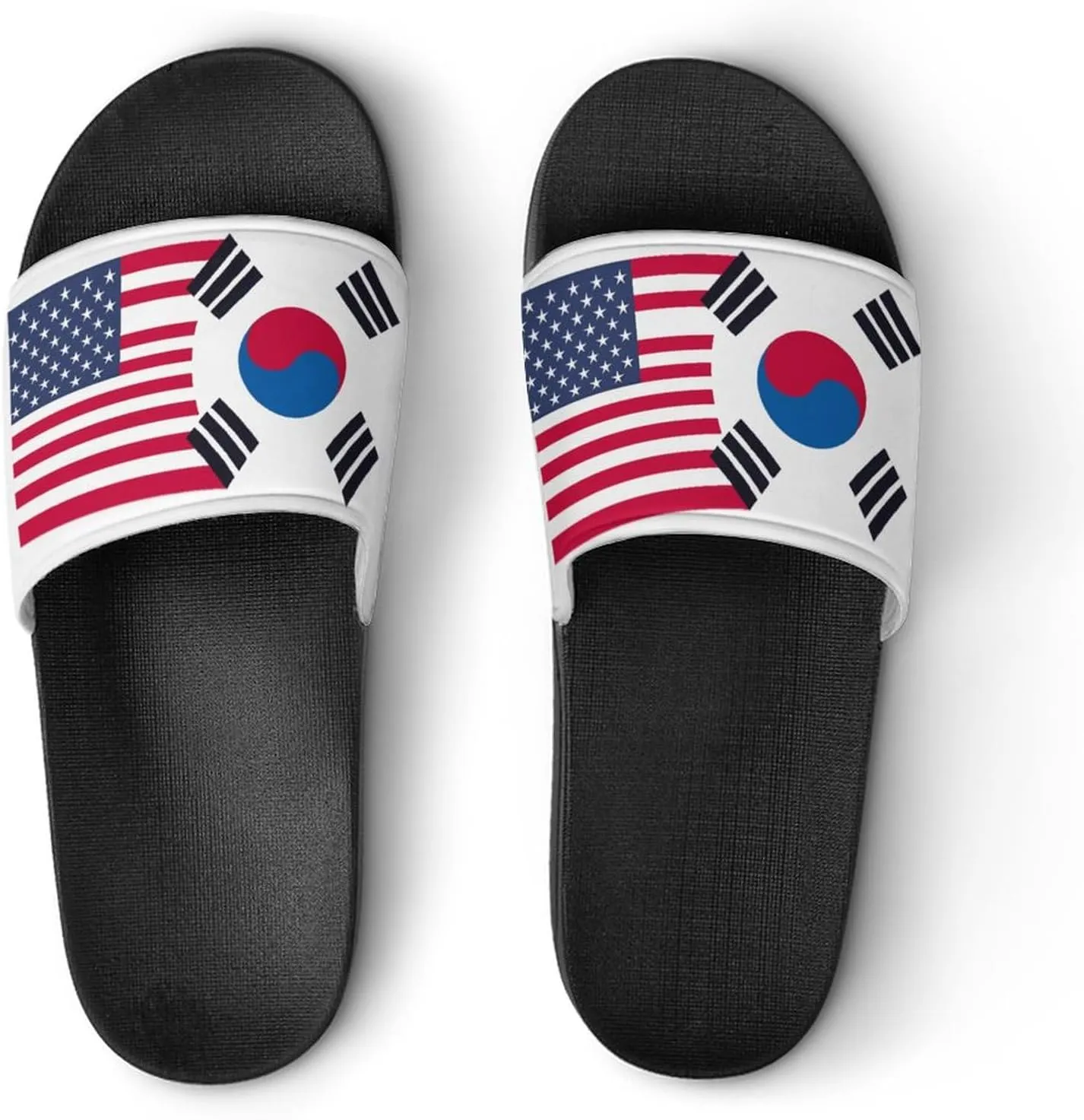 Korea South U.S. Friendship Flag House Sandals Non-Slip Bathroom Slippers Beach Summer Shoes for Men Women