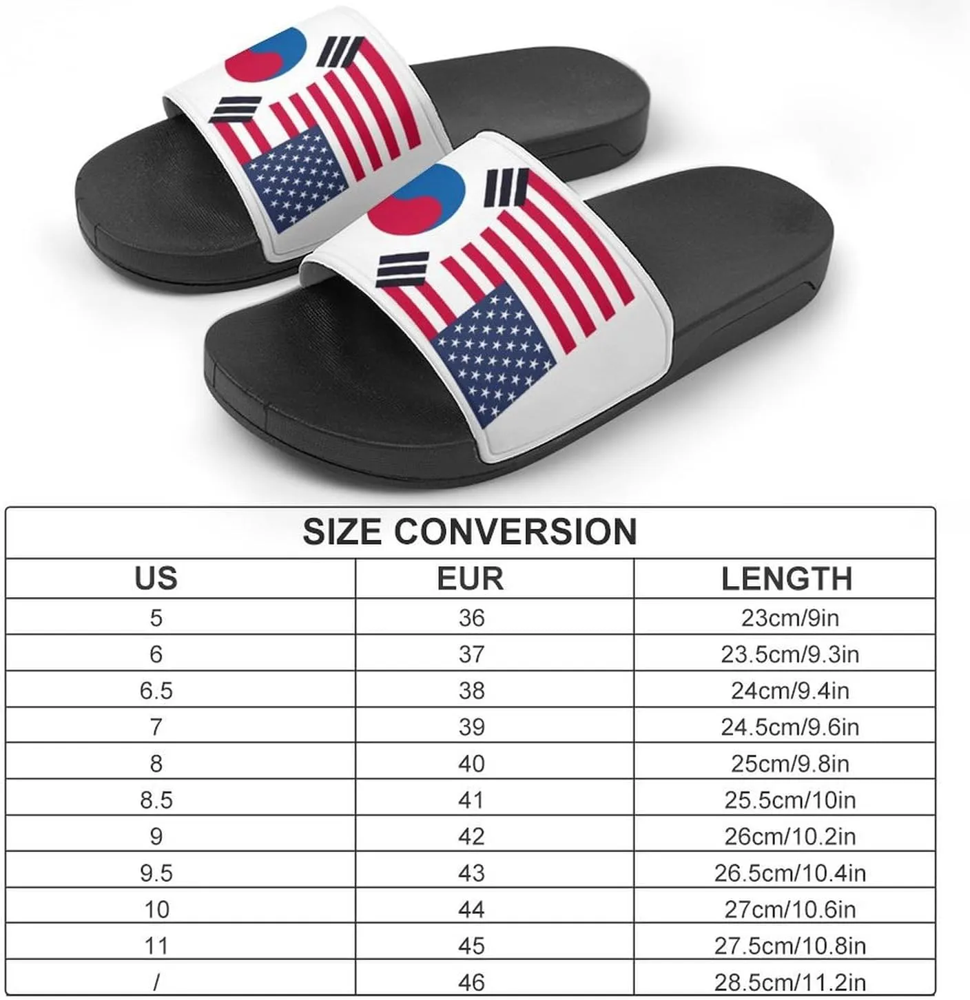 Korea South U.S. Friendship Flag House Sandals Non-Slip Bathroom Slippers Beach Summer Shoes for Men Women