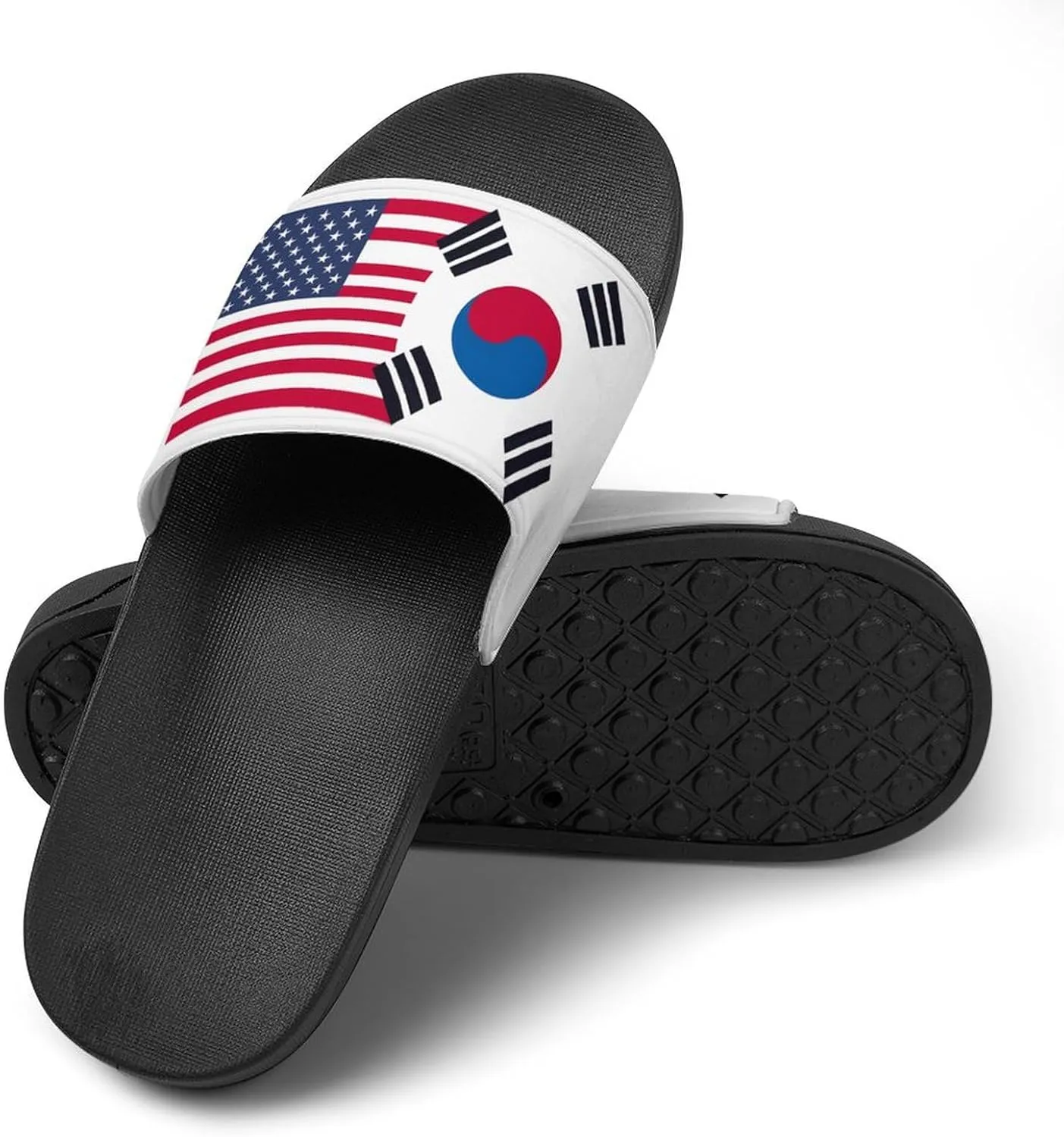 Korea South U.S. Friendship Flag House Sandals Non-Slip Bathroom Slippers Beach Summer Shoes for Men Women
