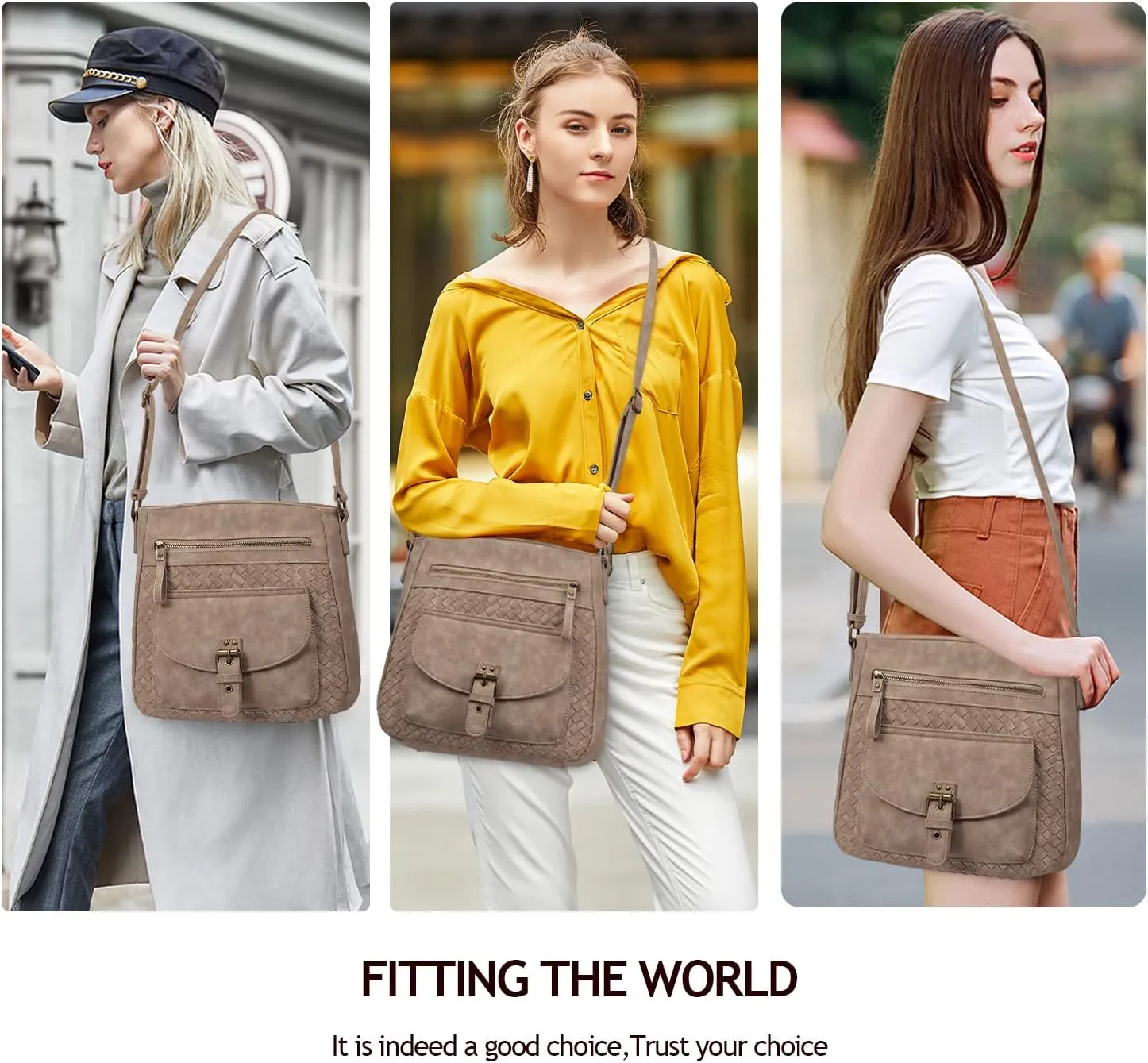 KouLi Buir Crossbody Purses for Women - PU Leather Shoulder Handbags Sling Bag Crossboby Bags Medium Multi Pockets