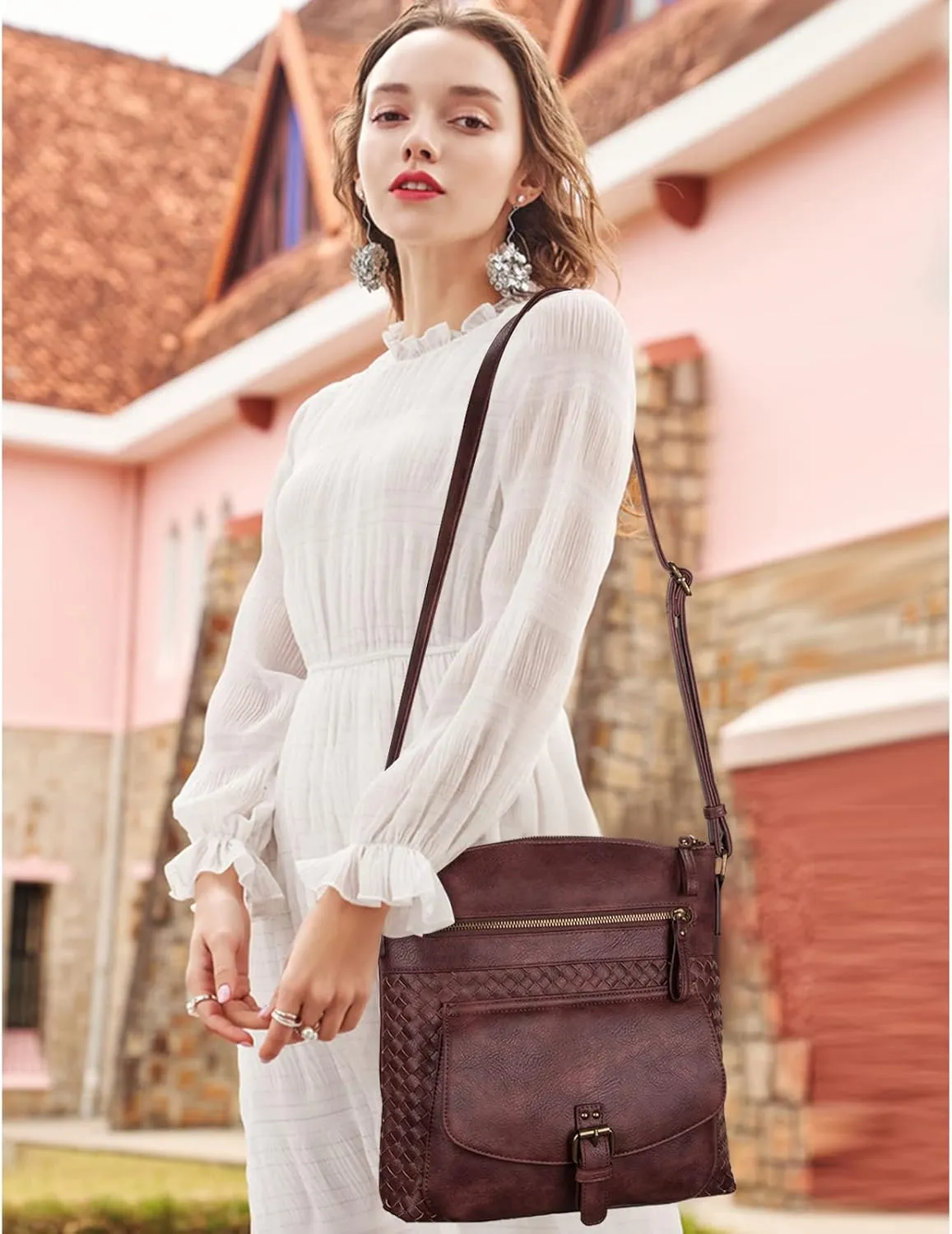 KouLi Buir Crossbody Purses for Women - PU Leather Shoulder Handbags Sling Bag Crossboby Bags Medium Multi Pockets