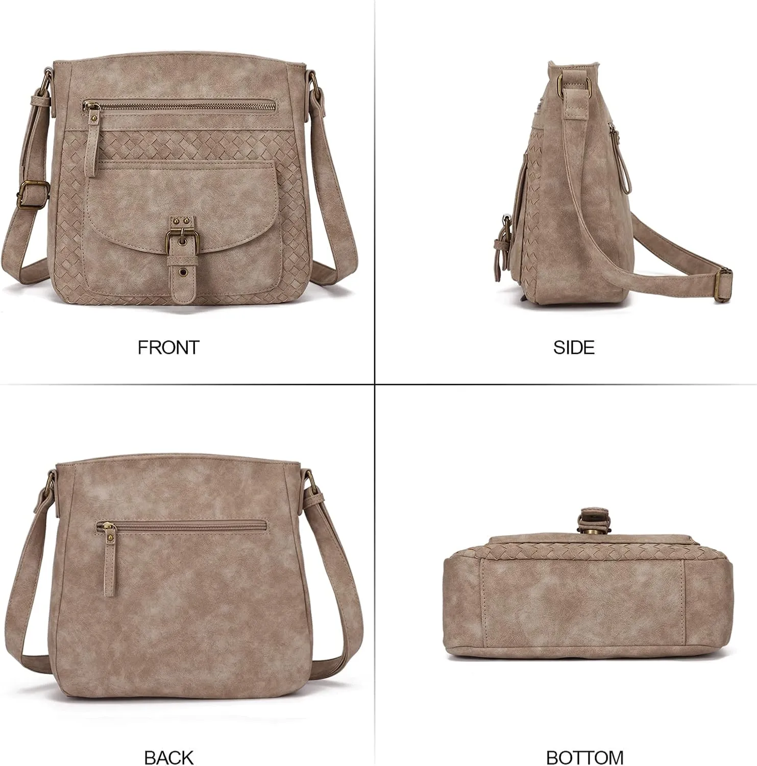 KouLi Buir Crossbody Purses for Women - PU Leather Shoulder Handbags Sling Bag Crossboby Bags Medium Multi Pockets