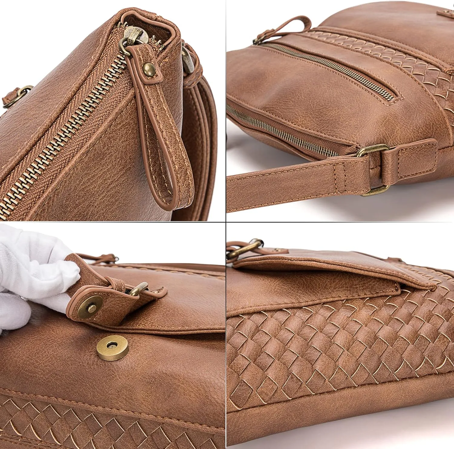 KouLi Buir Crossbody Purses for Women - PU Leather Shoulder Handbags Sling Bag Crossboby Bags Medium Multi Pockets