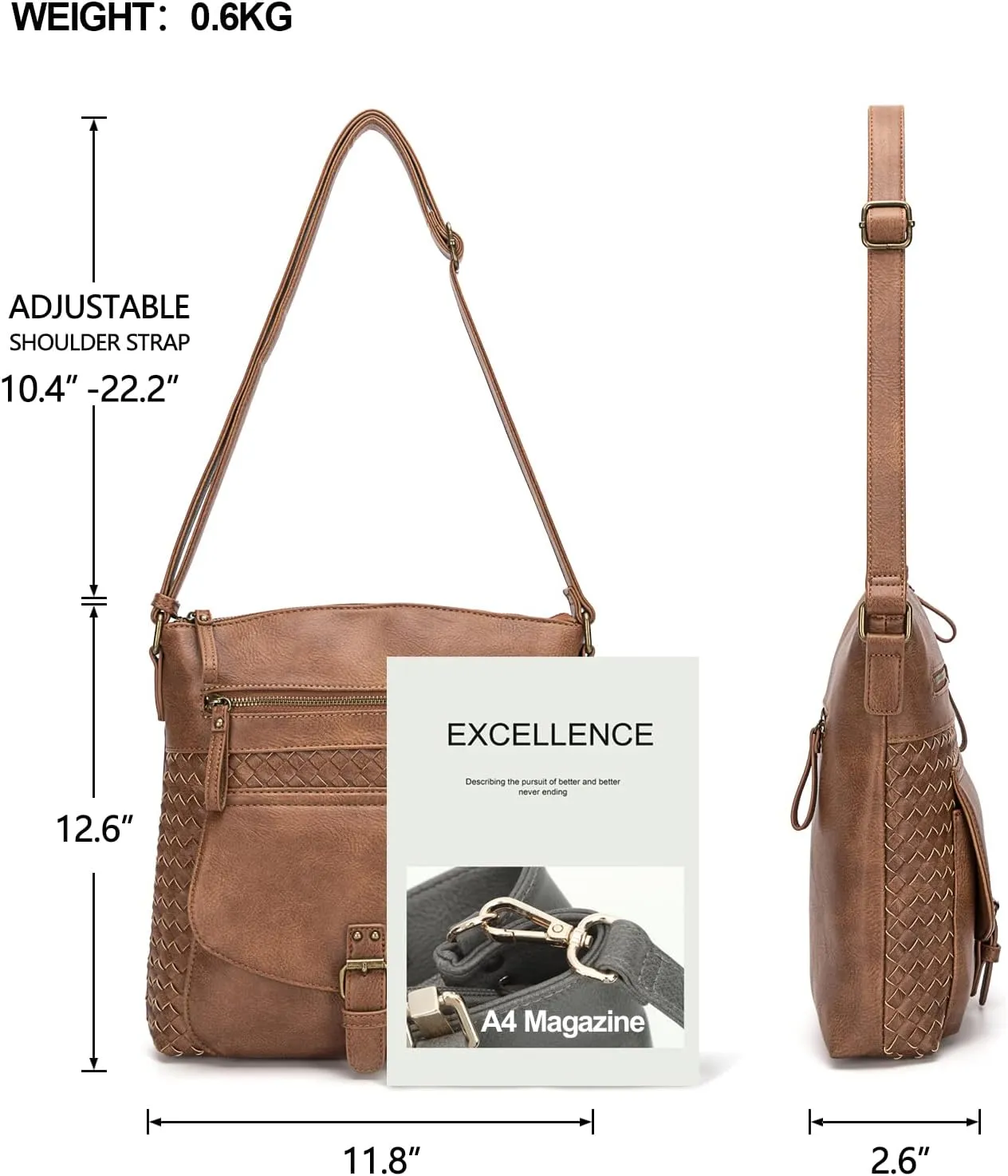 KouLi Buir Crossbody Purses for Women - PU Leather Shoulder Handbags Sling Bag Crossboby Bags Medium Multi Pockets