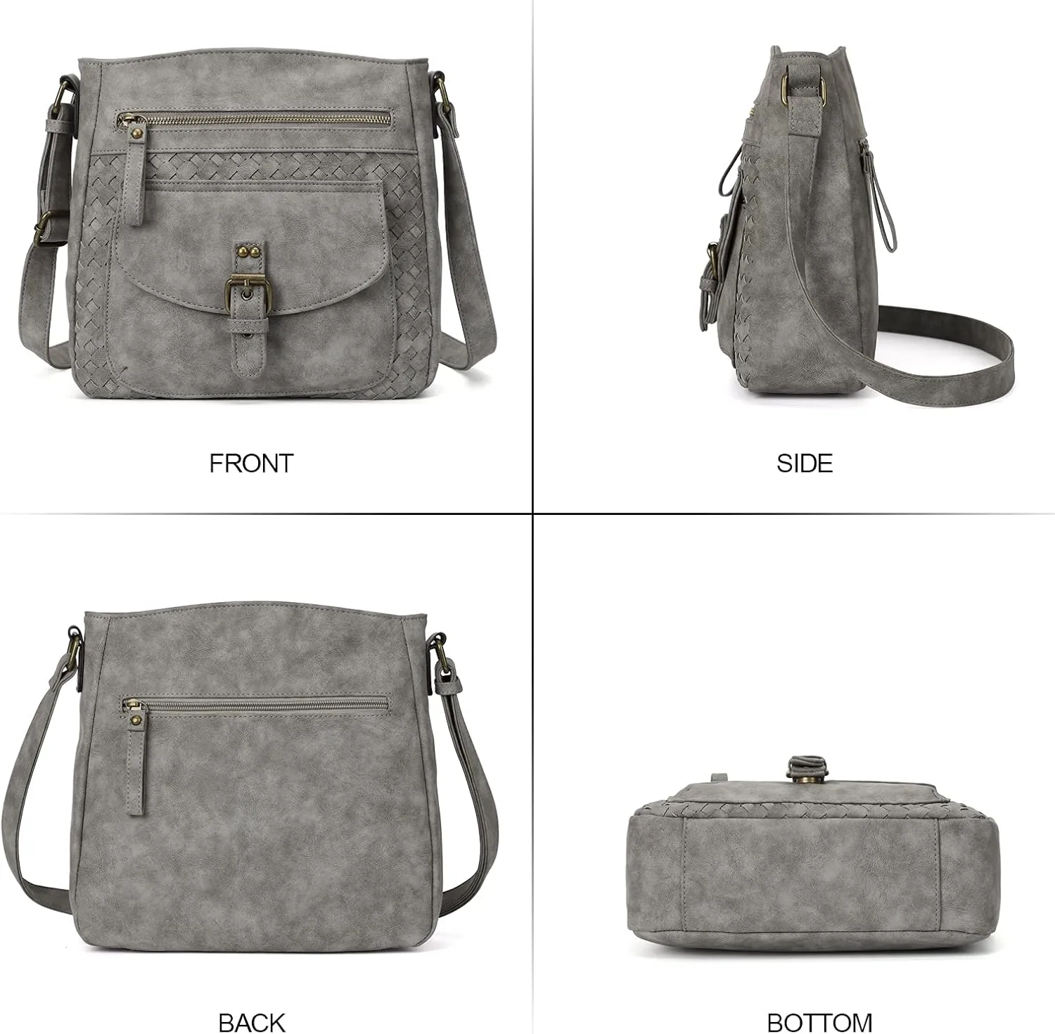 KouLi Buir Crossbody Purses for Women - PU Leather Shoulder Handbags Sling Bag Crossboby Bags Medium Multi Pockets