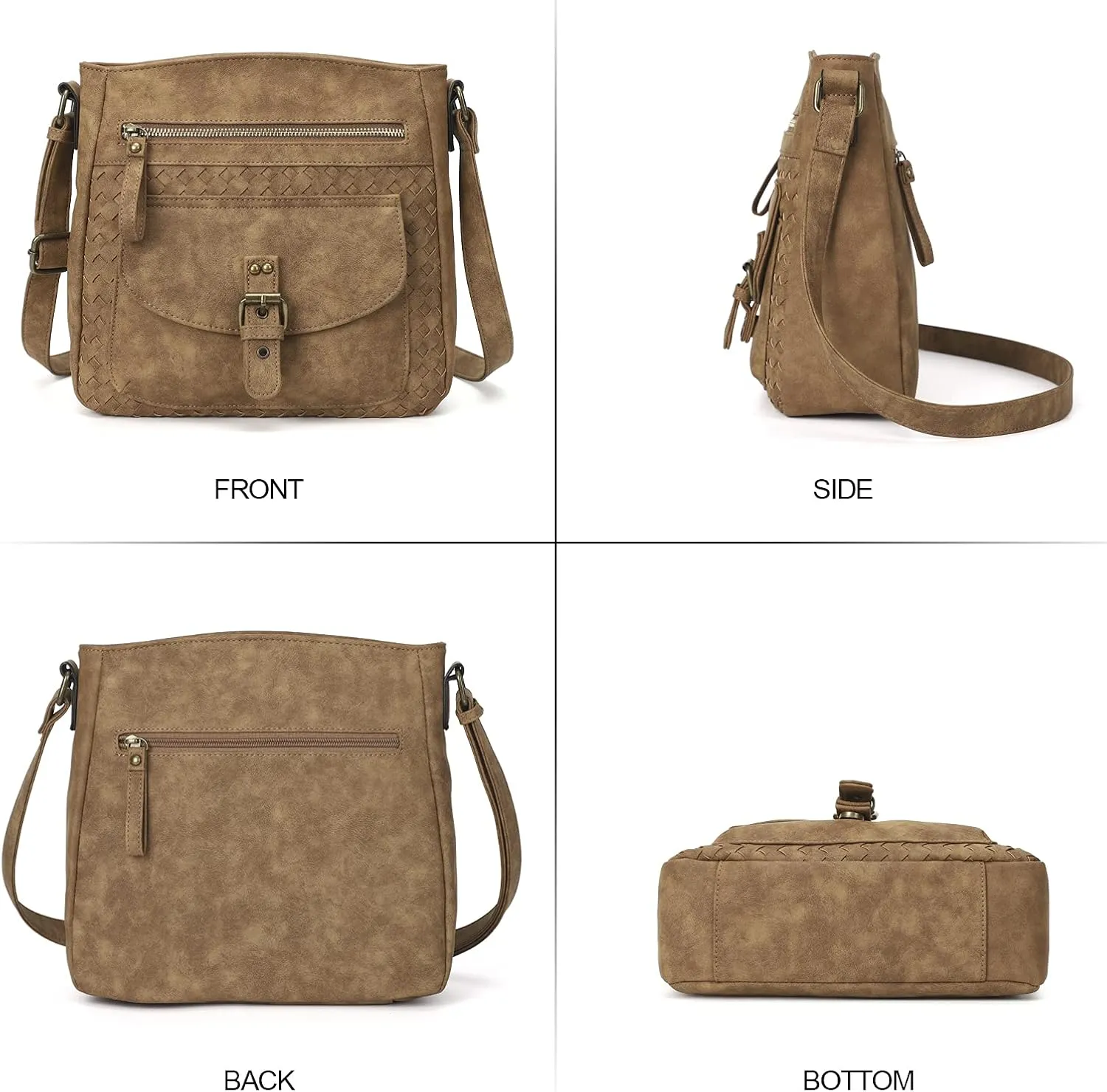 KouLi Buir Crossbody Purses for Women - PU Leather Shoulder Handbags Sling Bag Crossboby Bags Medium Multi Pockets