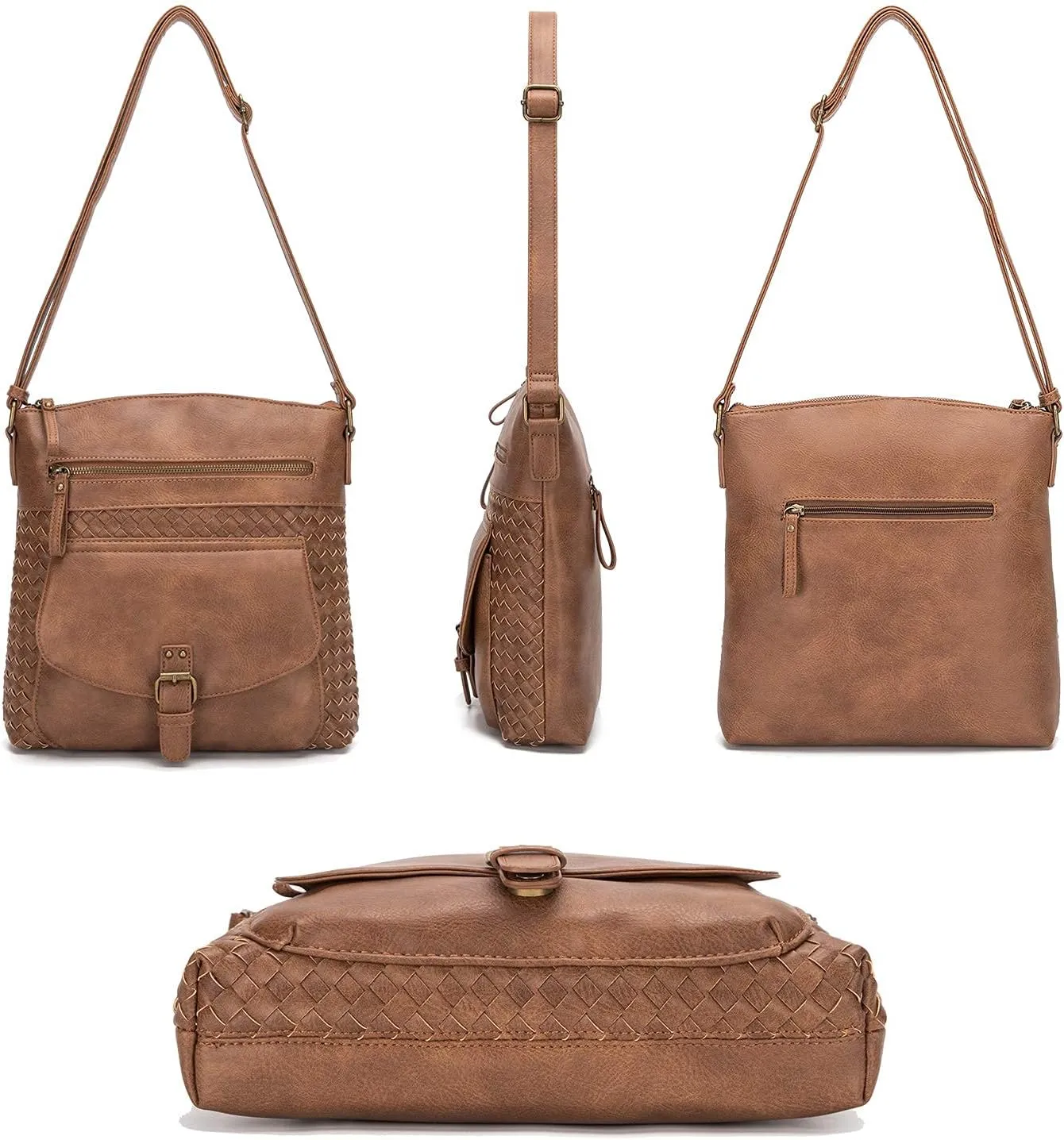 KouLi Buir Crossbody Purses for Women - PU Leather Shoulder Handbags Sling Bag Crossboby Bags Medium Multi Pockets