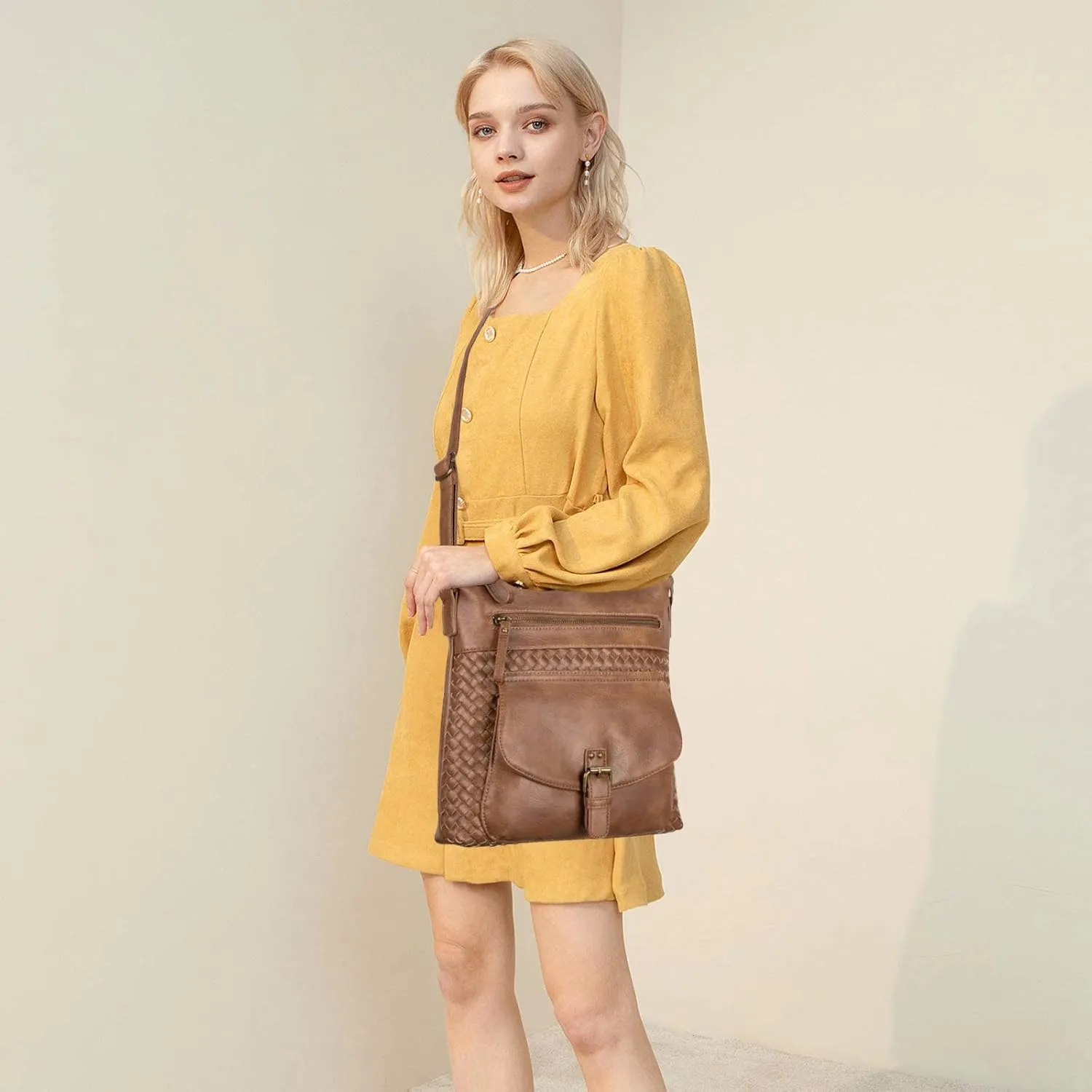 KouLi Buir Crossbody Purses for Women - PU Leather Shoulder Handbags Sling Bag Crossboby Bags Medium Multi Pockets