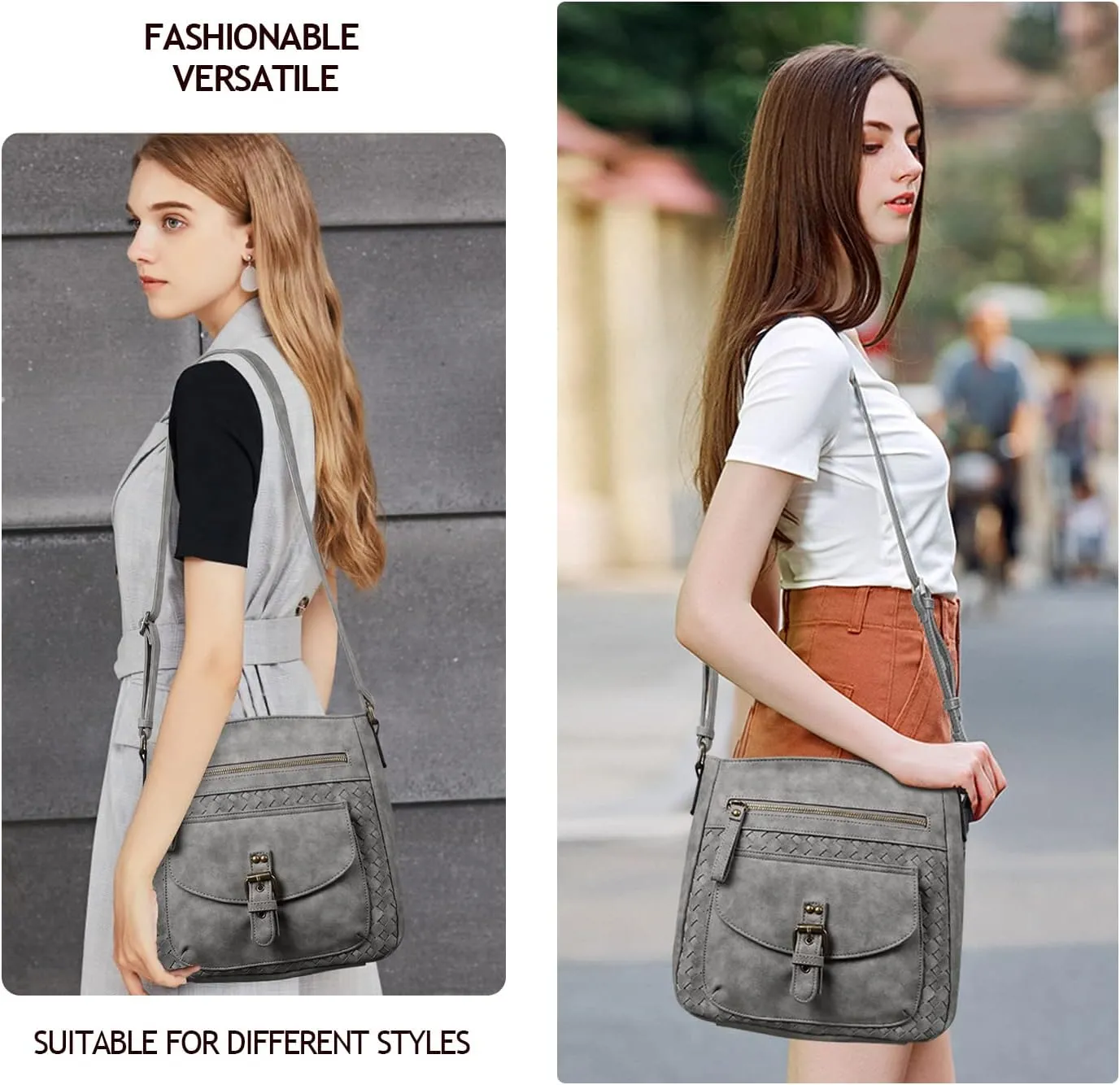 KouLi Buir Crossbody Purses for Women - PU Leather Shoulder Handbags Sling Bag Crossboby Bags Medium Multi Pockets