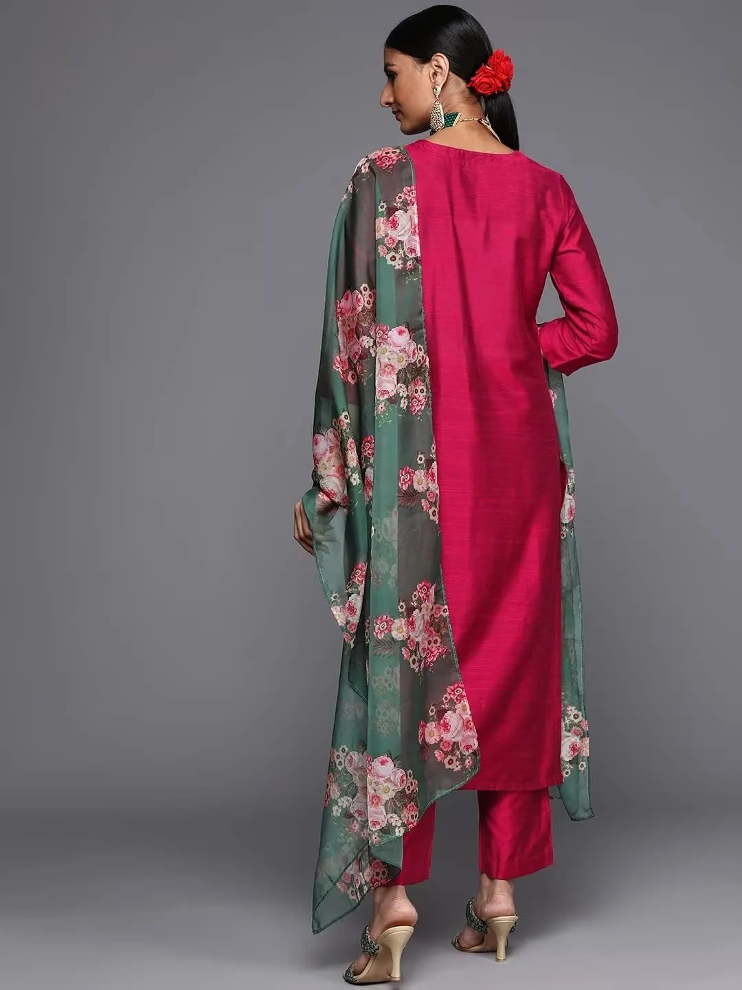 kurta set for women with dupatta indian style kurti palazzo Trousers pant set for women party wear