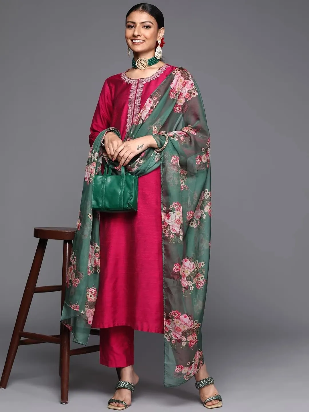 kurta set for women with dupatta indian style kurti palazzo Trousers pant set for women party wear