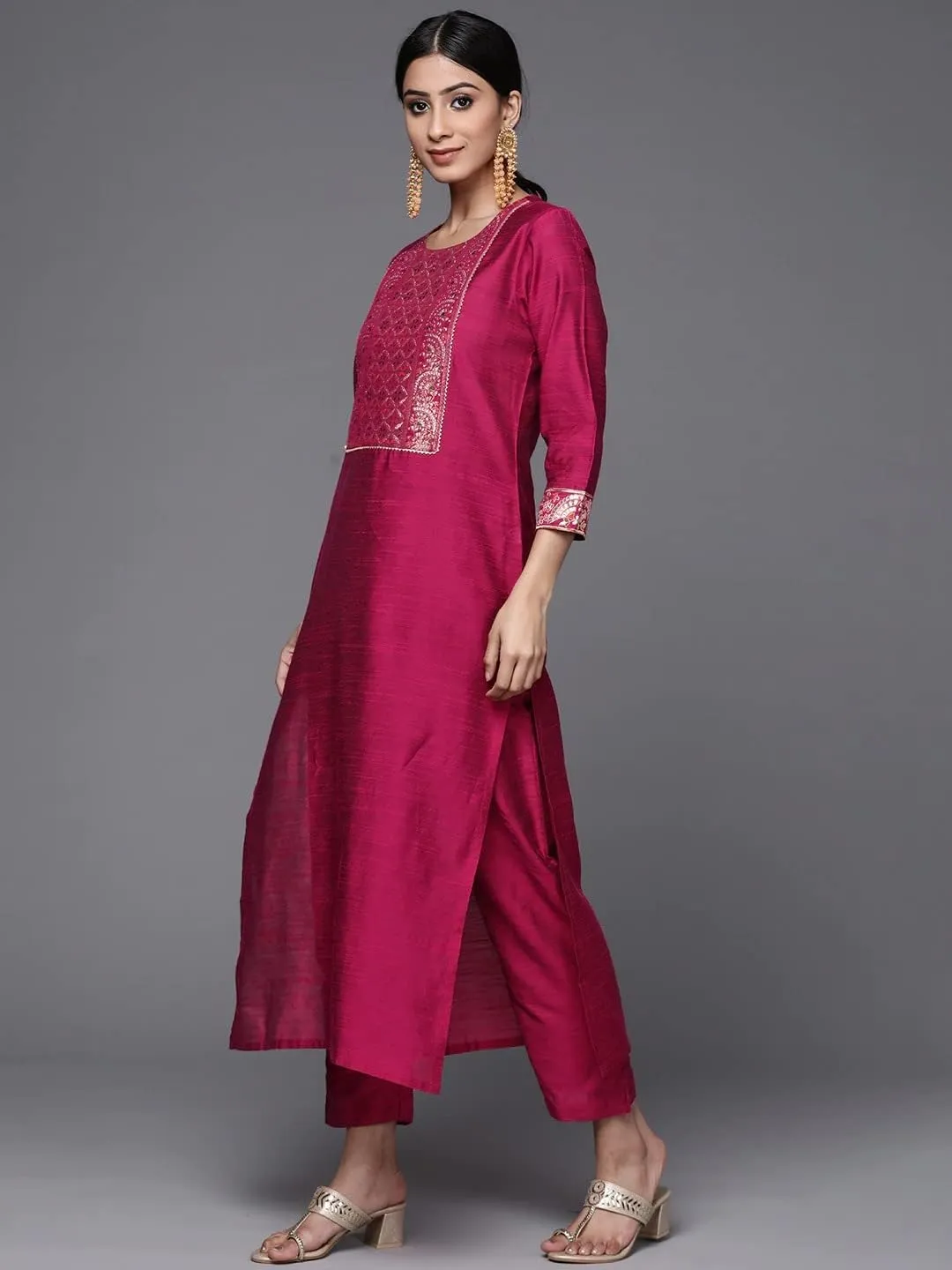kurti set for women with dupatta Indian style party wear kurta with pants set