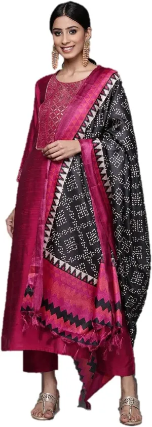 kurti set for women with dupatta Indian style party wear kurta with pants set