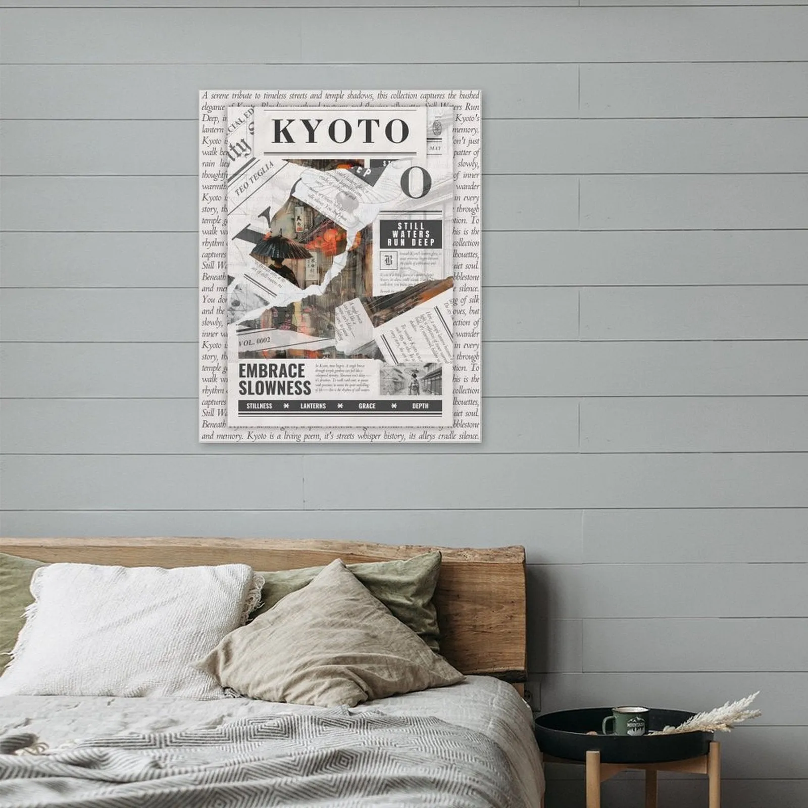 Kyoto - Torn Collage Canvas