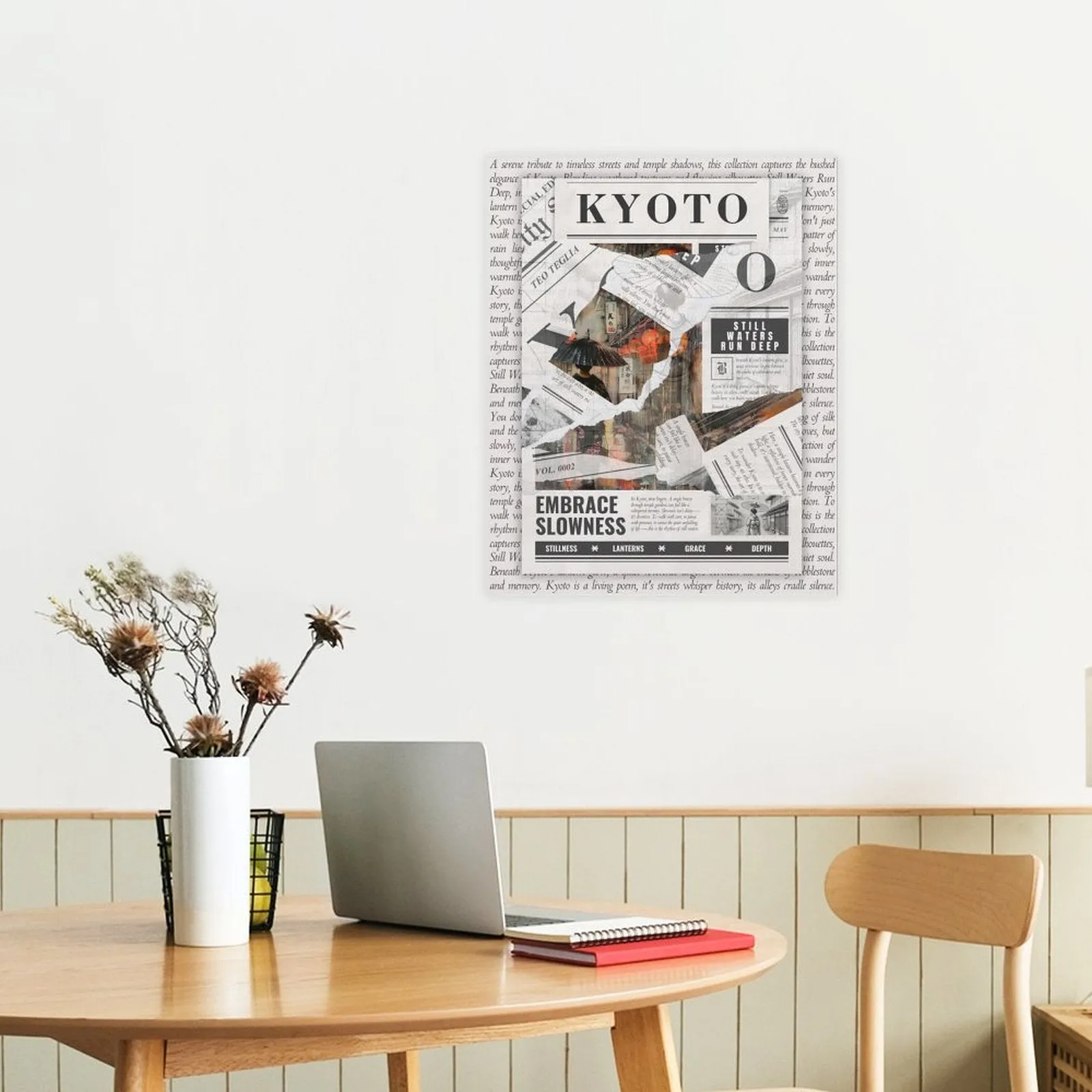 Kyoto - Torn Collage Canvas