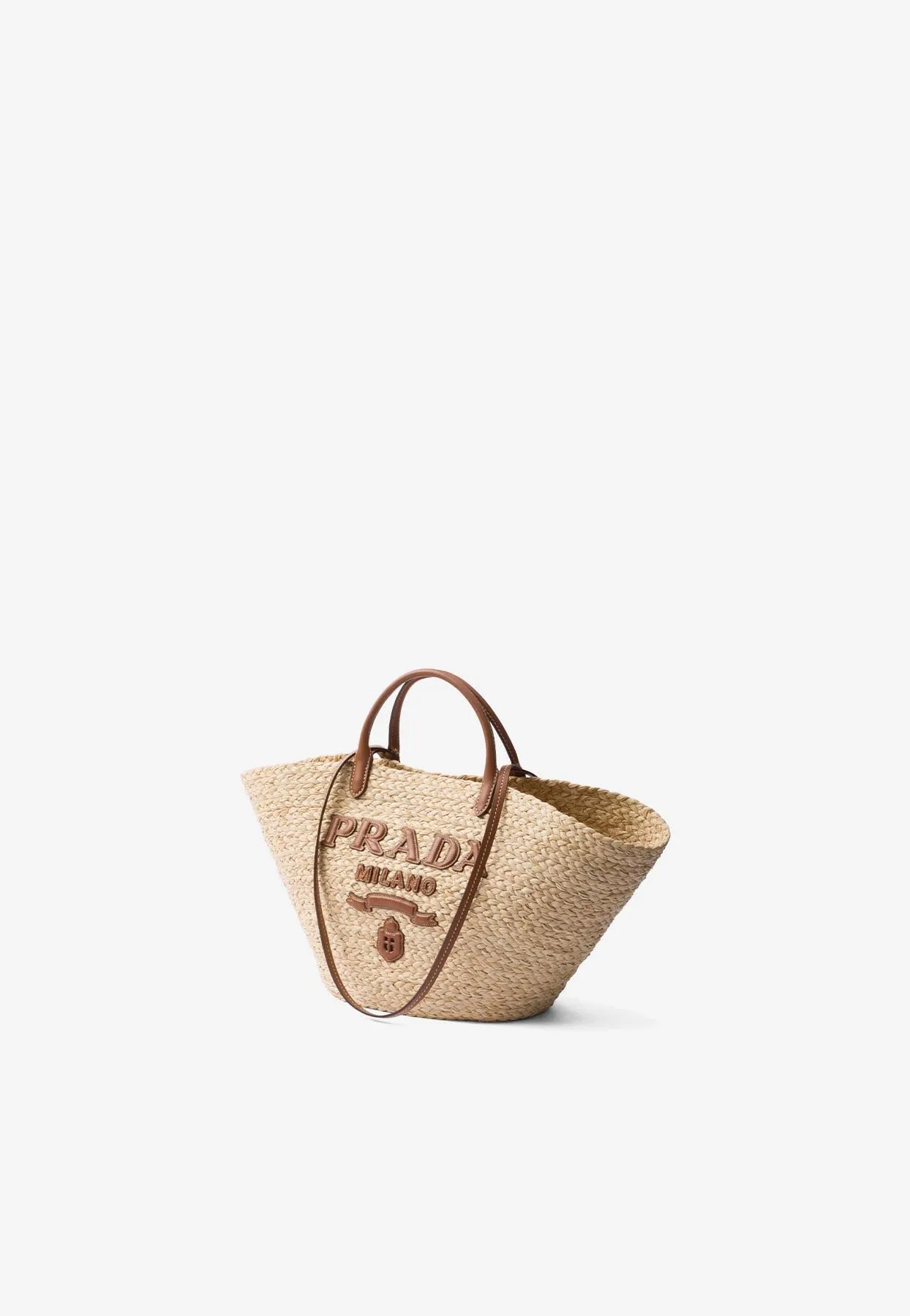 Large Raffia and Leather Tote Bag