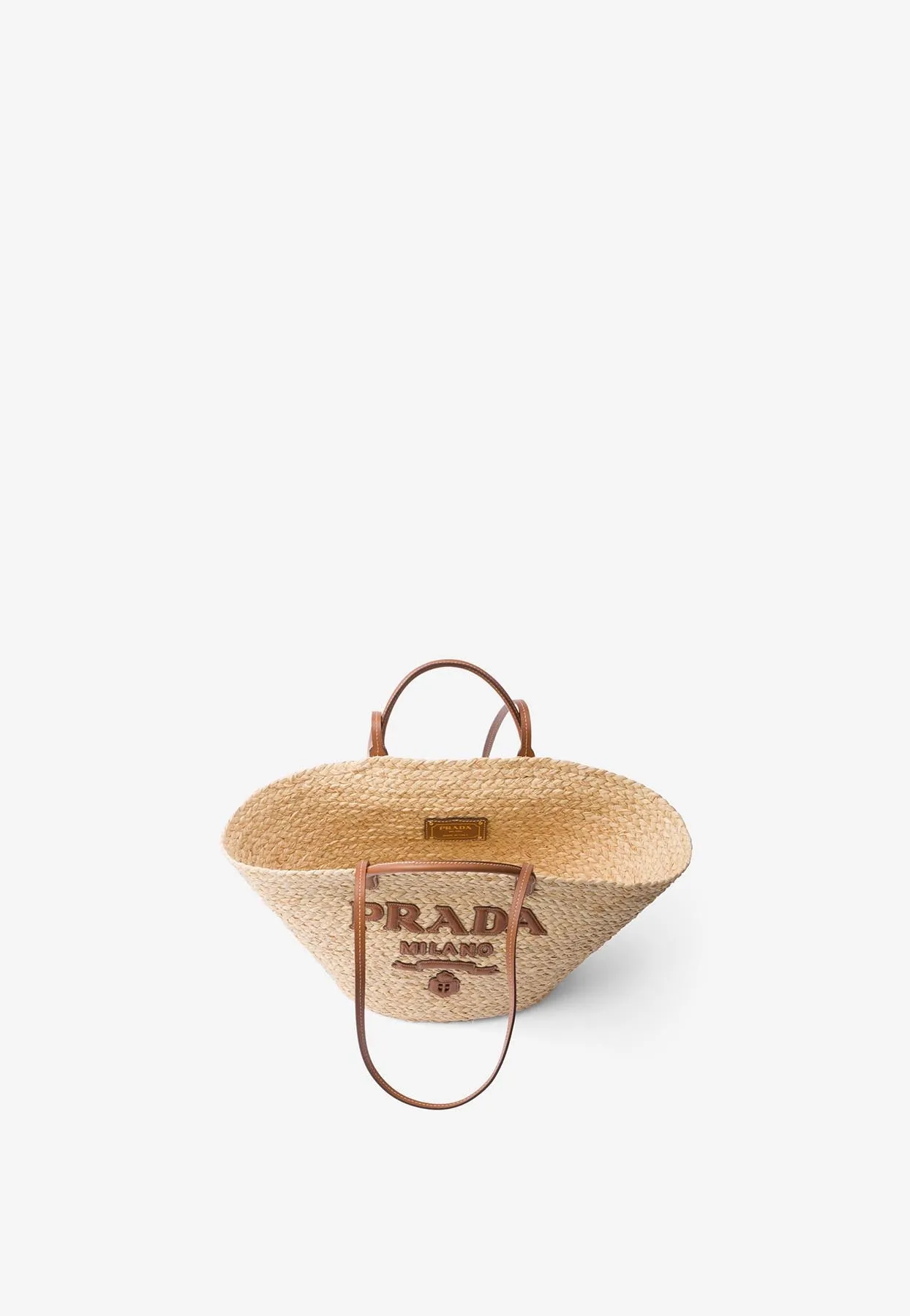 Large Raffia and Leather Tote Bag