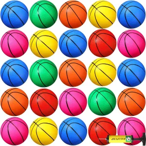 Leitee 30 Pcs 6 Inch Mini Basketballs with Pump 6 Colorful Mini Hoop Basketball for Kids Indoor Outdoor Replacement Basketballs for Beach Pool Sports Game Party Favors