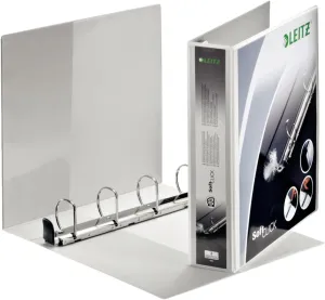 Leitz Softclick Presentation Ring Binder PVC 4 D-Ring 40mm Capacity A4 White Ref 42030001 [Pack of 4]