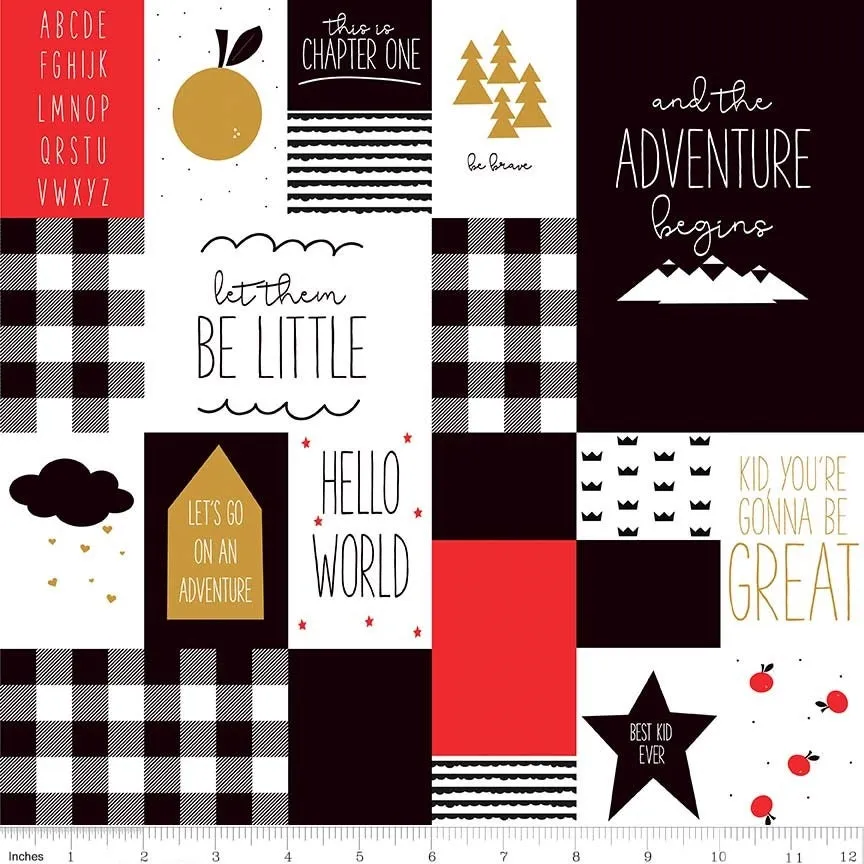 Let them be Little Black - LAMINATED Cotton Fabric - Riley Blake