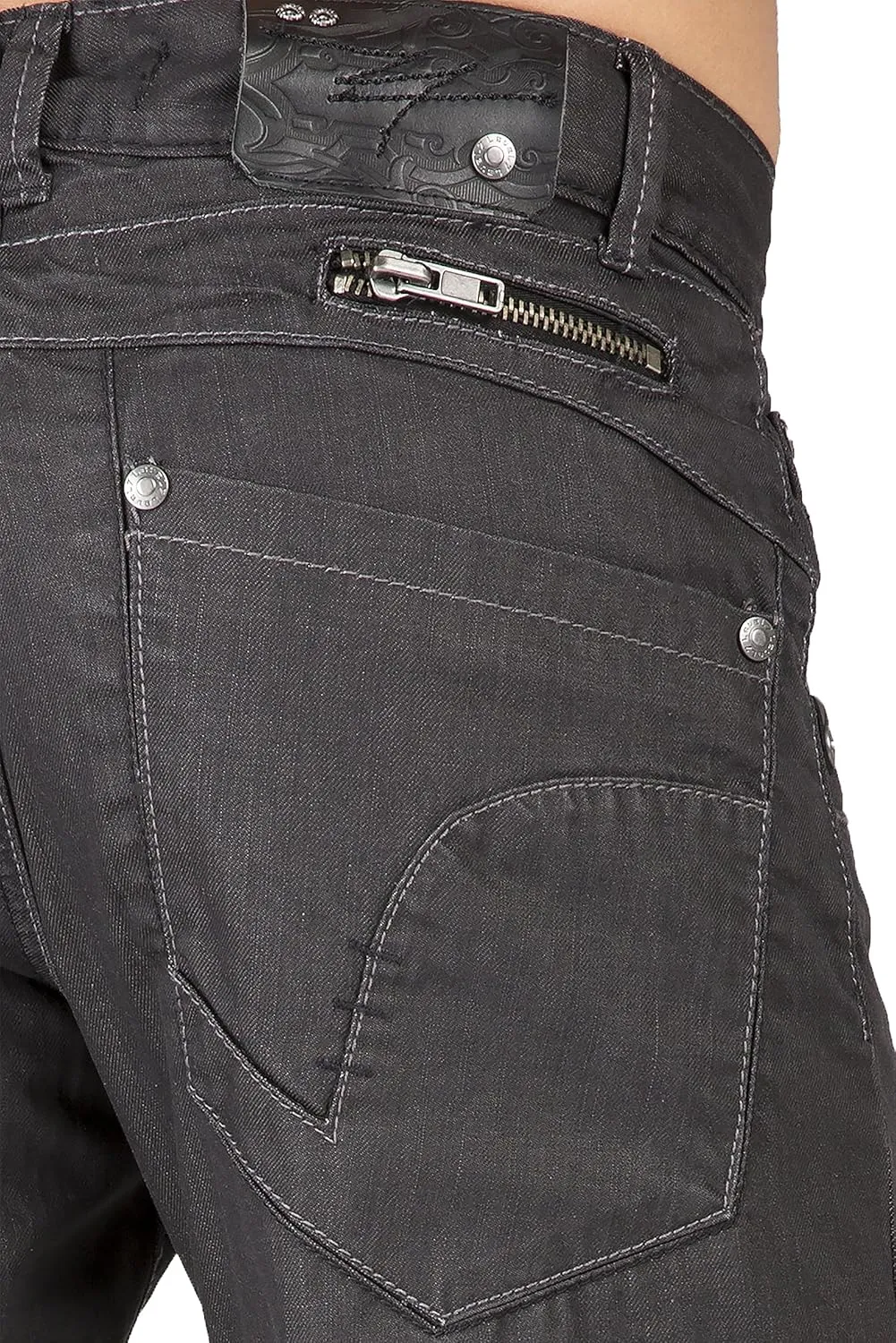 Level 7 Men's Relaxed Bootcut & Relaxed Straight Leg Denim Distressed Jeans with Zipper Pocket