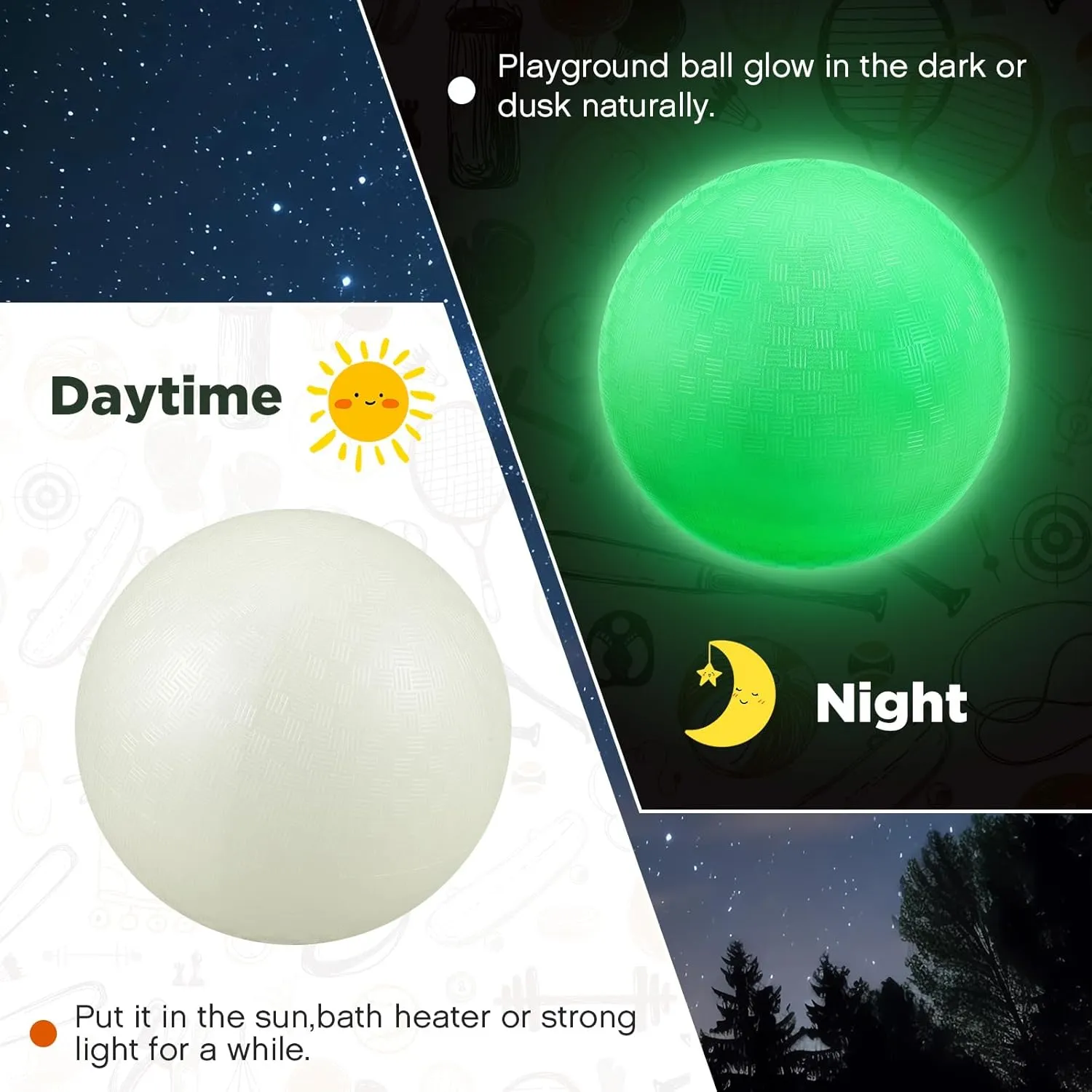 Libima 8.5 Inches Glow in The Dark Kickballs Dodgeballs Light up Playground Ball Bouncy Balls with Pump for Kids Adults Playground School Backyard Game Outdoor Glow in The Dark Games