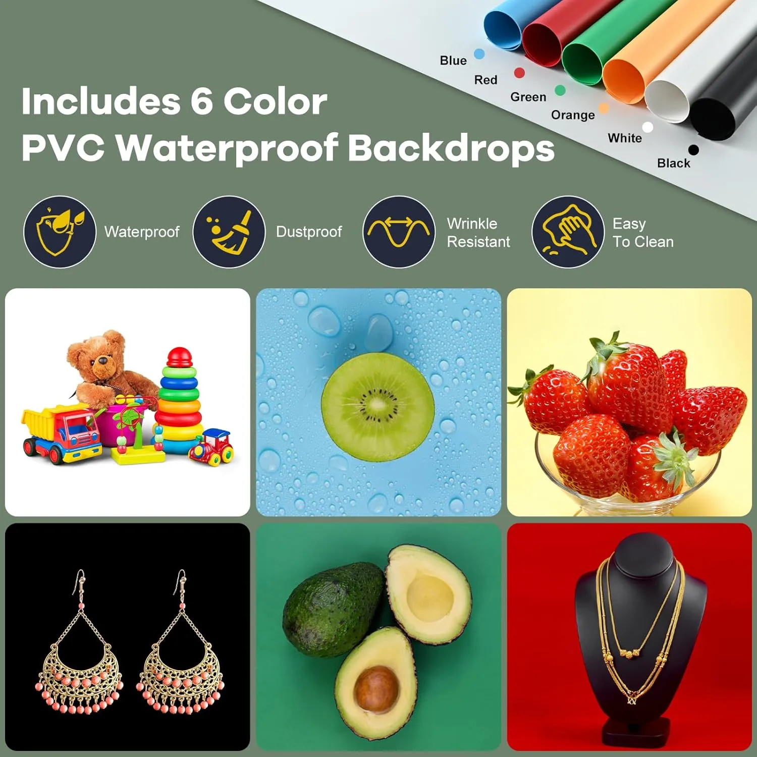 Lightdow 16"x16"x12" Photo Studio Light Box Photography with 120 LEDs (CRI>95), 6 Backdrops - Portable/Dimmable/Versatile Folding Shooting Tents for Toys/Jewelry/Watches/Cosmetics Photography