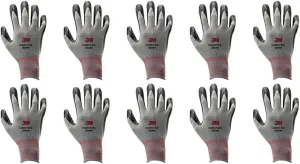 Lightweight Nitrile Foam Coated Best Work Gloves, Washable_Smart Touch 10 Pairs Pack (Extra Large, Grey)