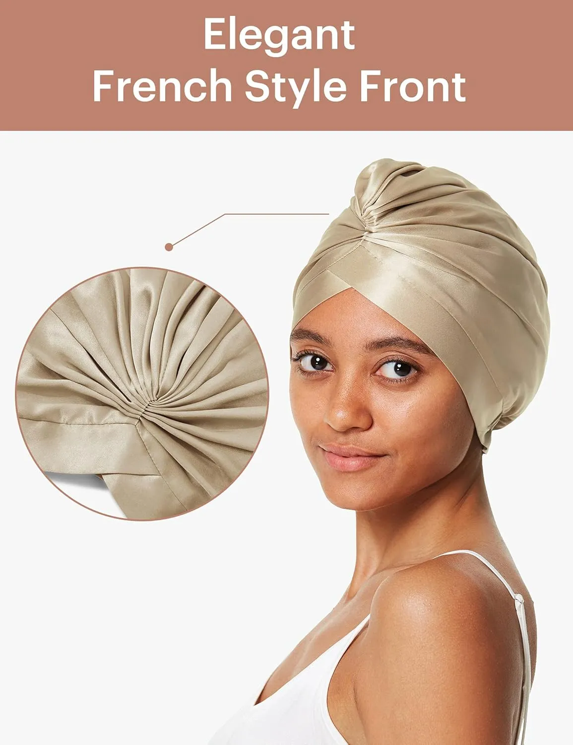LilySilk Silk Bonnet for Sleeping Womens 100% Mulberry Silk Sleep Cap Hair Wrap for Curly Long Hair