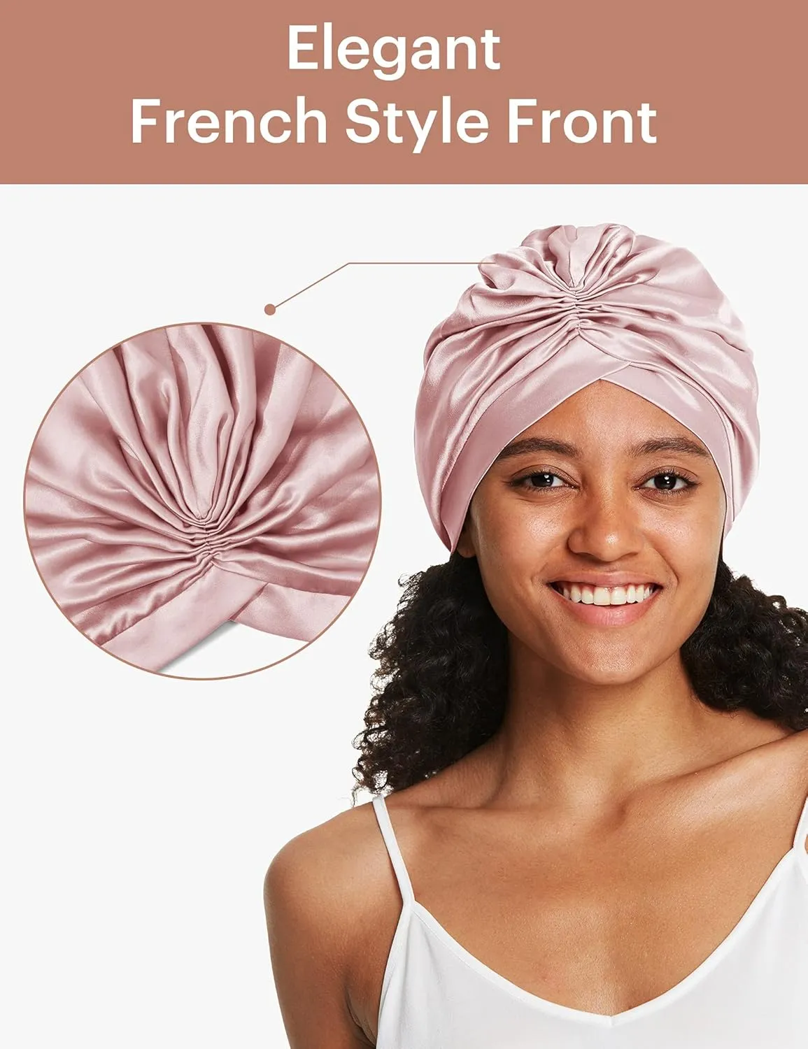 LilySilk Silk Bonnet for Sleeping Womens 100% Mulberry Silk Sleep Cap Hair Wrap for Curly Long Hair
