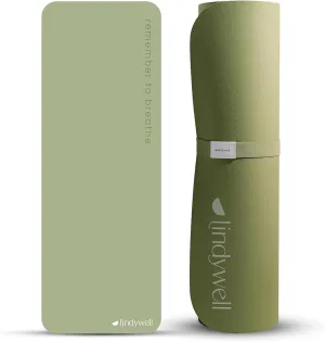 Lindywell Pilates Yoga Workout Mat Non Slip 6mm, 8mm, 10mm Thick - 6ft x 26in - Workout Exercise Mat, Superior Joint & Spine Support - Portable with Straps - Perfect for Yoga, Stretching, & Pilates