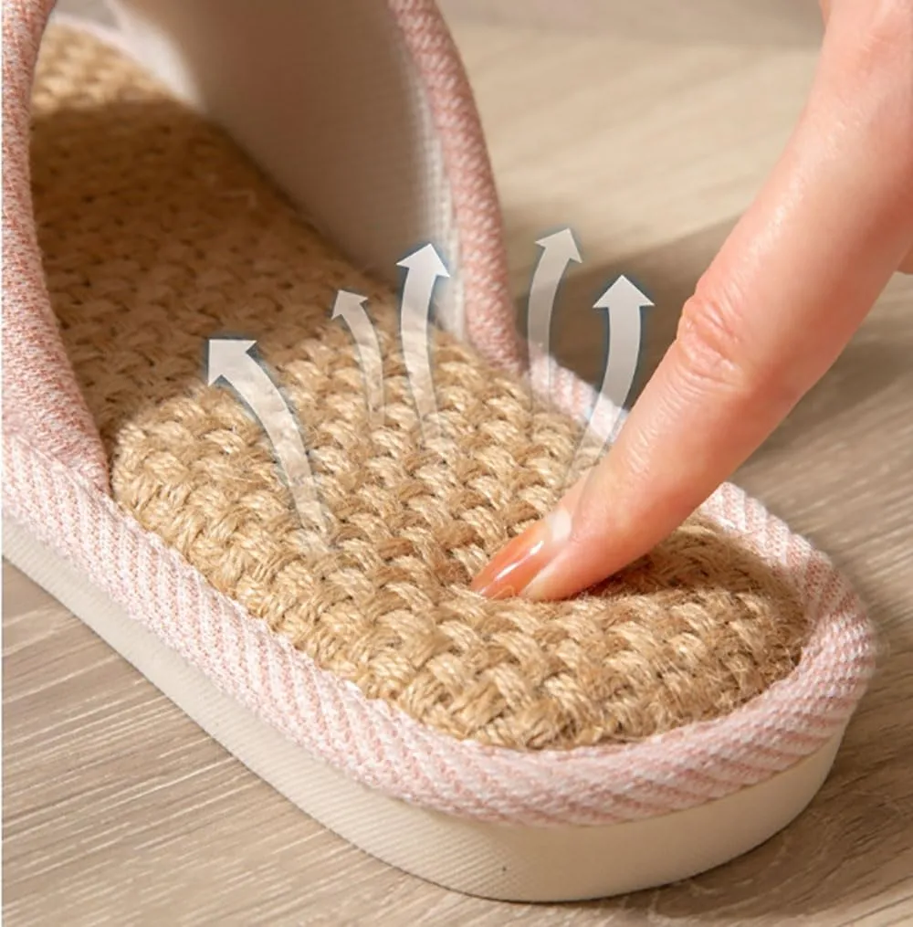 Linen Slippers - Indoor Summer Silent Slippers For Women And Men