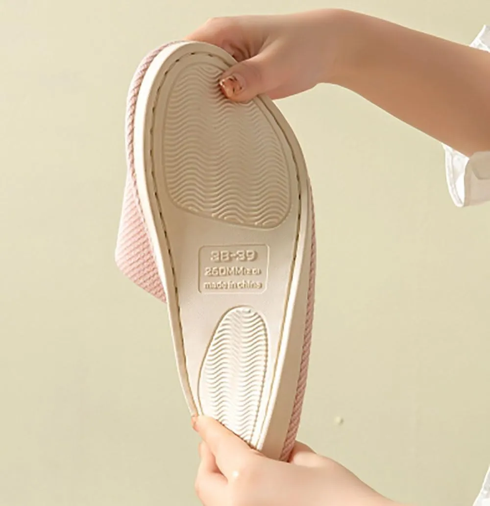 Linen Slippers - Indoor Summer Silent Slippers For Women And Men