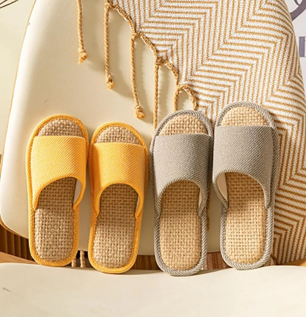 Linen Slippers - Indoor Summer Silent Slippers For Women And Men