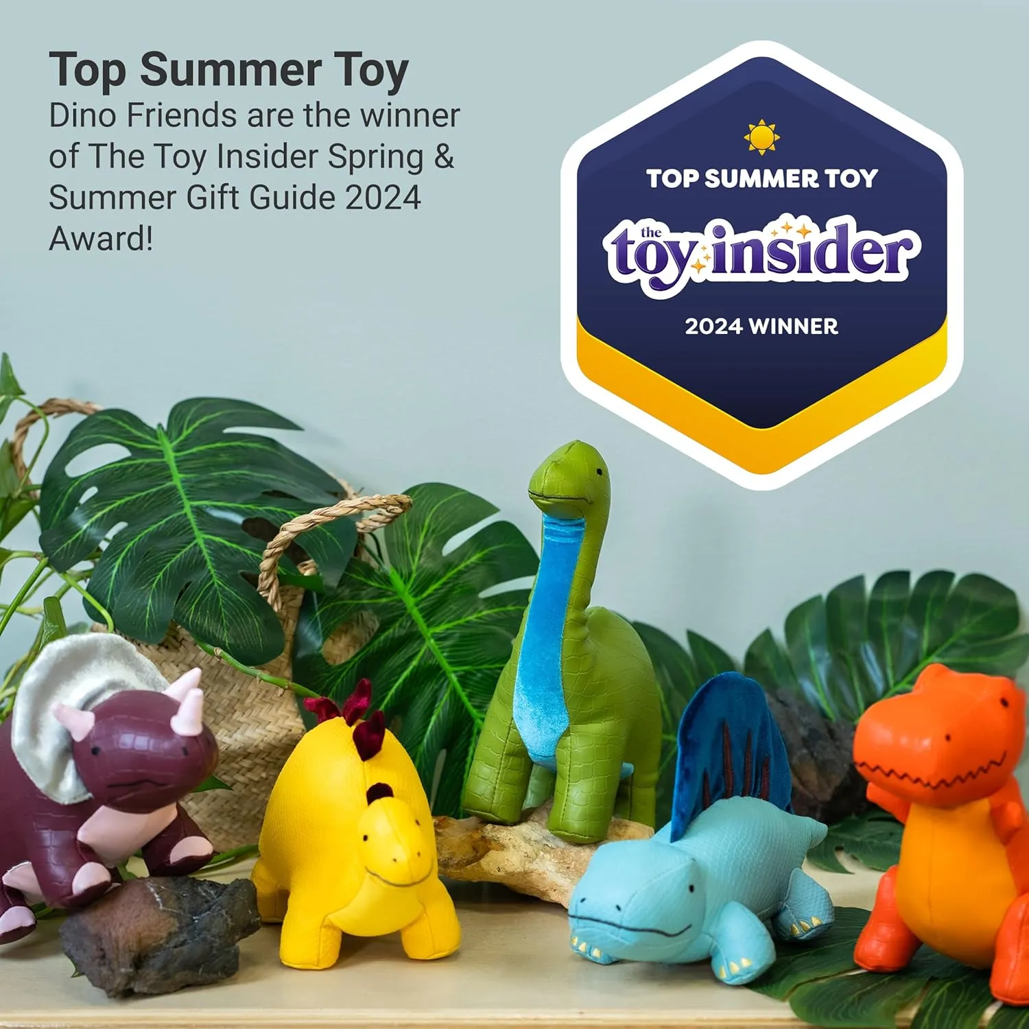 Little Big Friends Dino Friends | Stimulate The Senses with Colors, Textures & a Tinkling Bell | Vegan Leather | Easy to Clean | Hector The Brachiosaurus