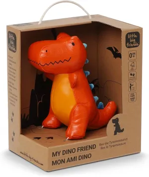 Little Big Friends Dino Friends | Stimulate The Senses with Colors, Textures & a Tinkling Bell | Vegan Leather | Easy to Clean | Rex The Tyrannosaurus