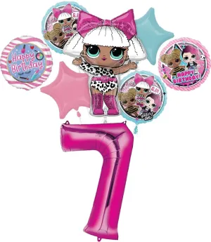 LOL Surprise 7th Birthday Party Supplies Balloon Bouquet Decorations