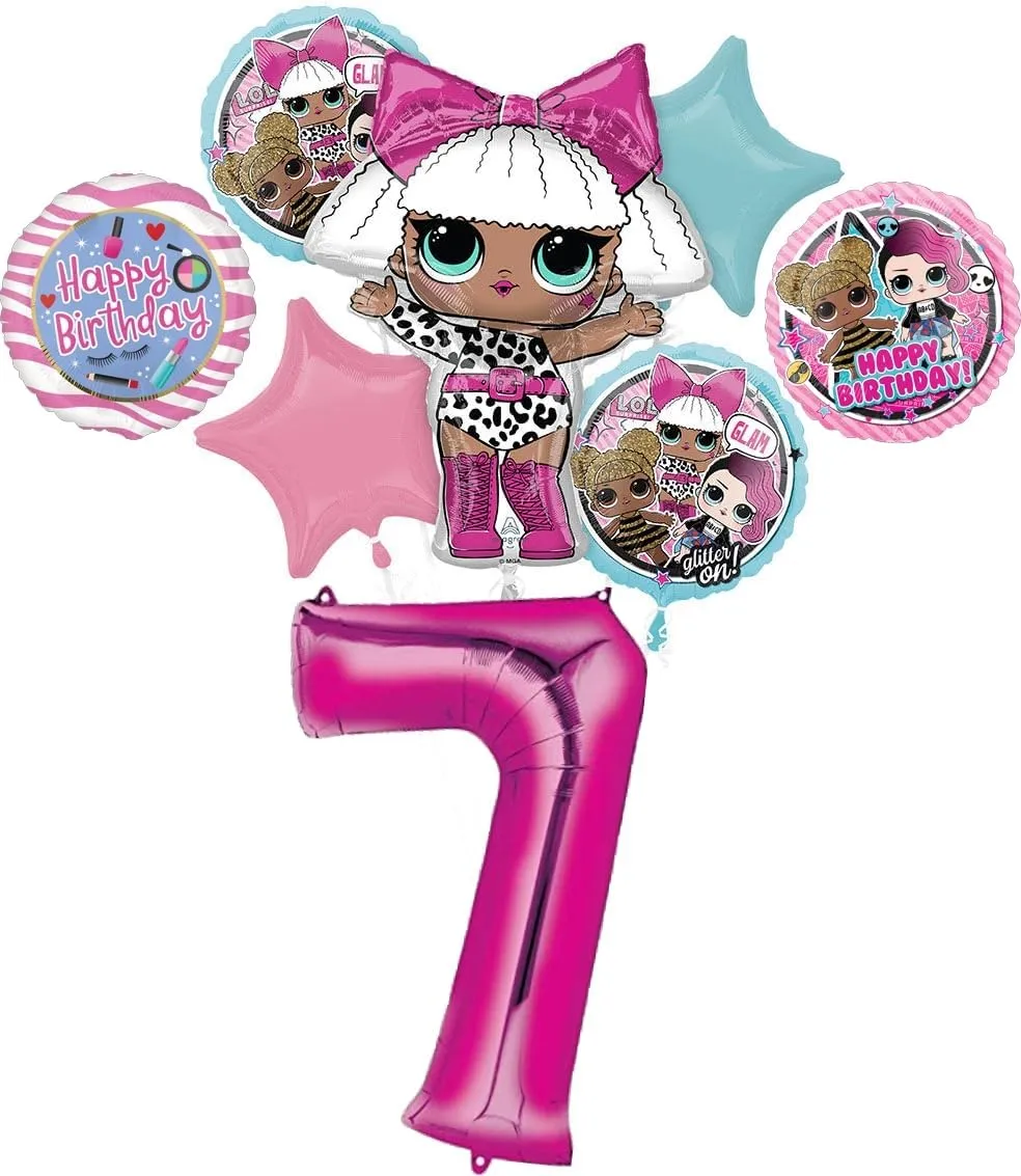 LOL Surprise 7th Birthday Party Supplies Balloon Bouquet Decorations