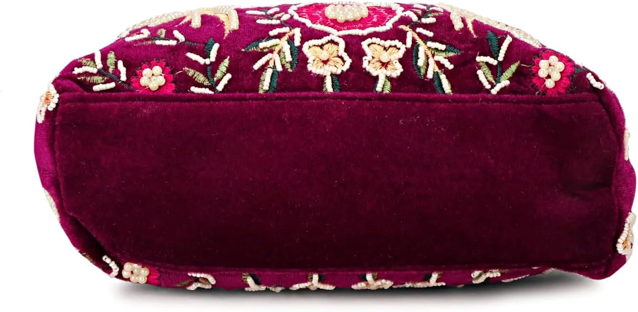 LONGING TO BUY Indian Peacock Embrodiery Potli Bag With Both Side Hand Work, Fancy Potli Bag for Women