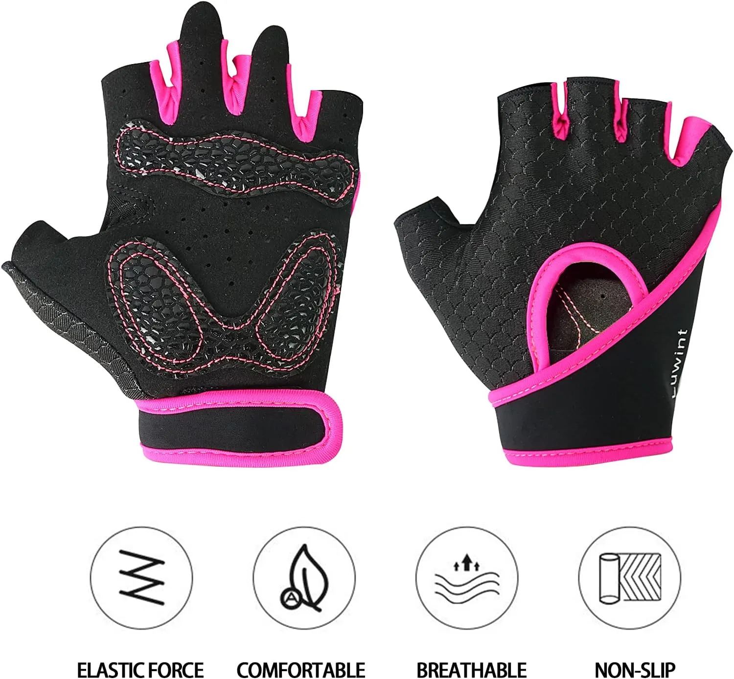 Luwint Kids Workout Gloves, Ventilated Grip Exercise Gloves for Boys and Girls Weightlifting Hanging Gym, Children 3-12 Years