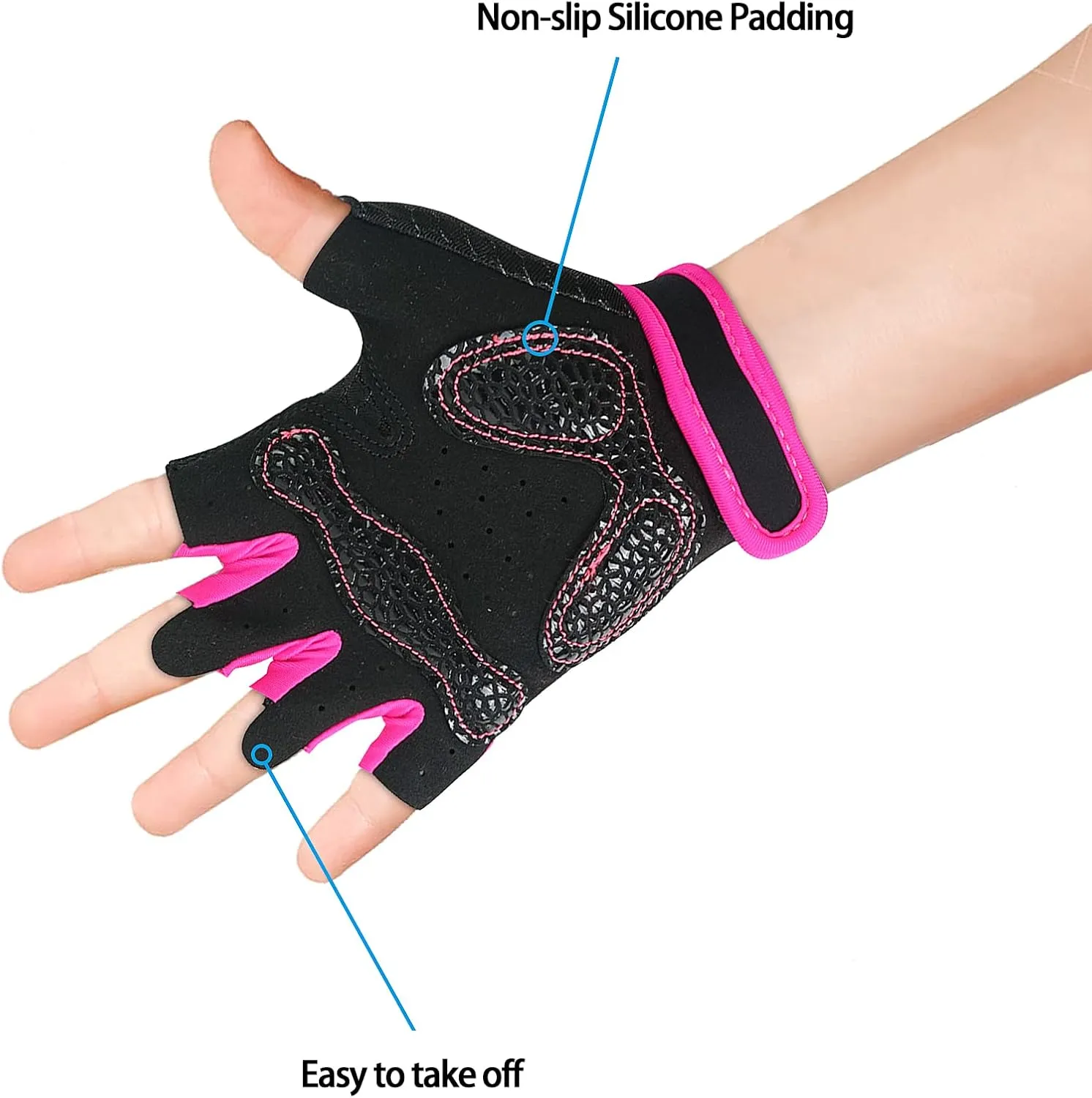 Luwint Kids Workout Gloves, Ventilated Grip Exercise Gloves for Boys and Girls Weightlifting Hanging Gym, Children 3-12 Years