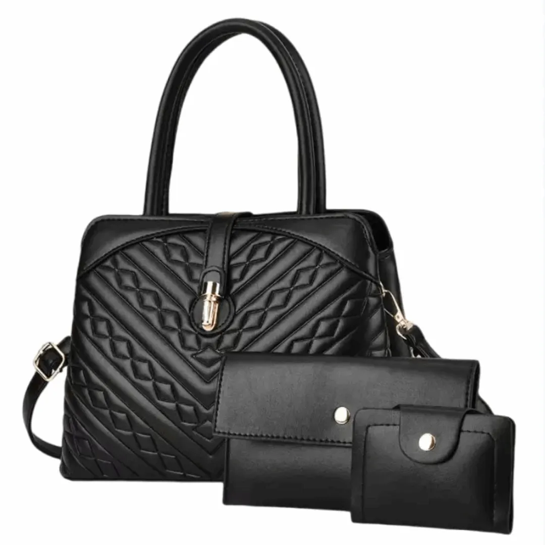 Luxury Textured Tote & Handbag Set – High-Capacity Fashion Messenger Bag for Women